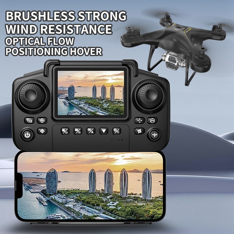 CS8 Drone with Screen Remote Control, Electric Adjustment Dual Camera, Optical