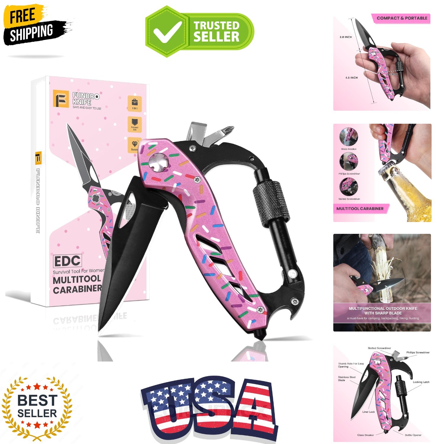 Multitool knife, Gifts for Women Wife Donut