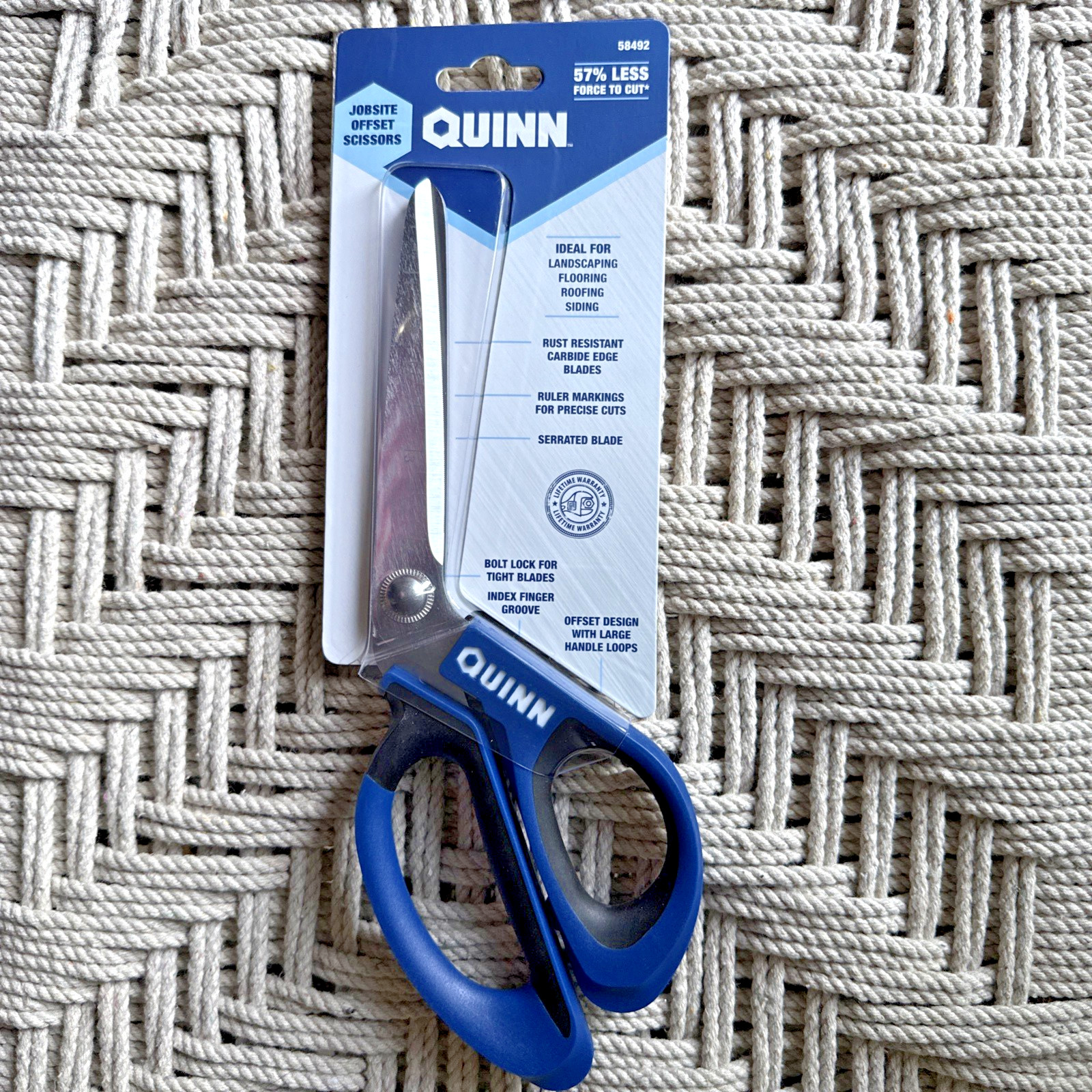NEW Quinn Jobsite Offset Scissors 4.4" Blade for Landscaping Flooring Roofing