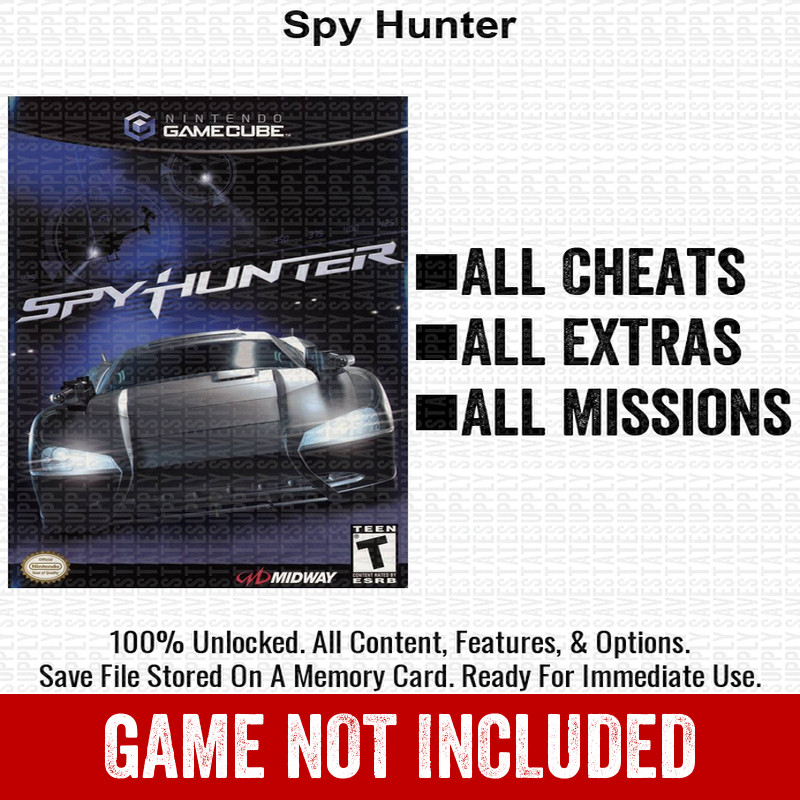 Spy Hunter 100% Nintendo GameCube Memory Card Save CHEATS