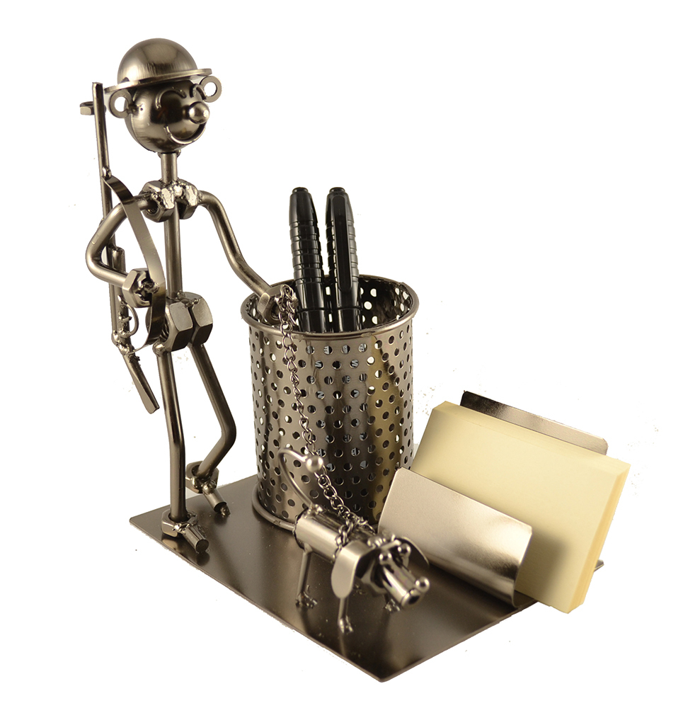 Hunter With Dog Business Card Holder Desktop Organizer