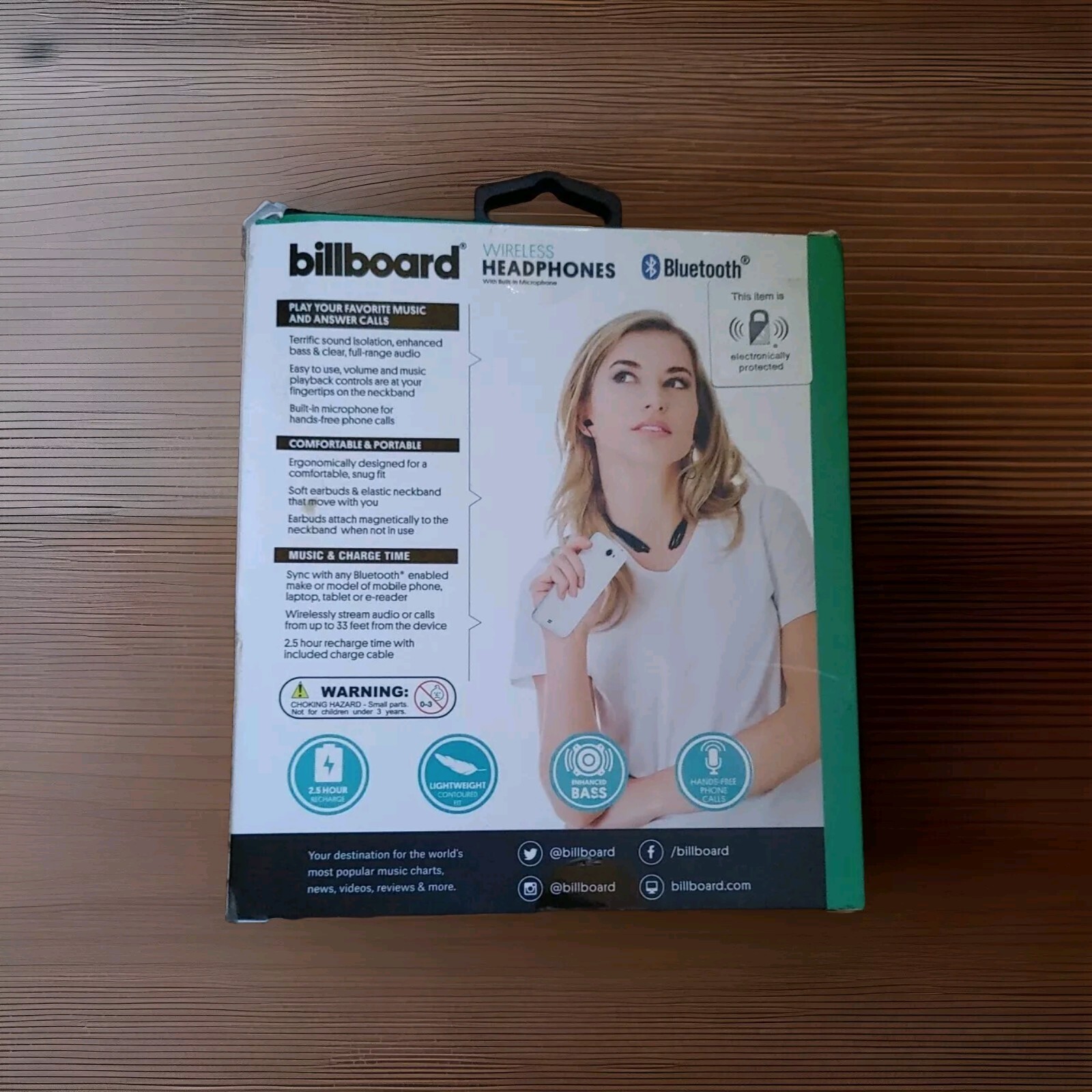 Billboard Bluetooth Wireless Headphones with Microphone, Model BB427, 2020