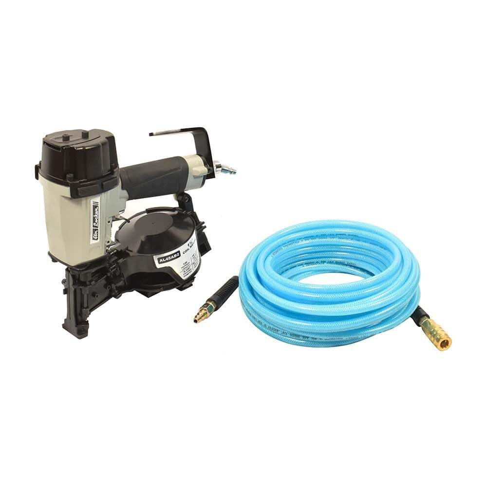 1-3/4 Inch Coil Roofing Nailer, Hook & 1/4 Inch X 50 FT Polyurethane Hose Kit