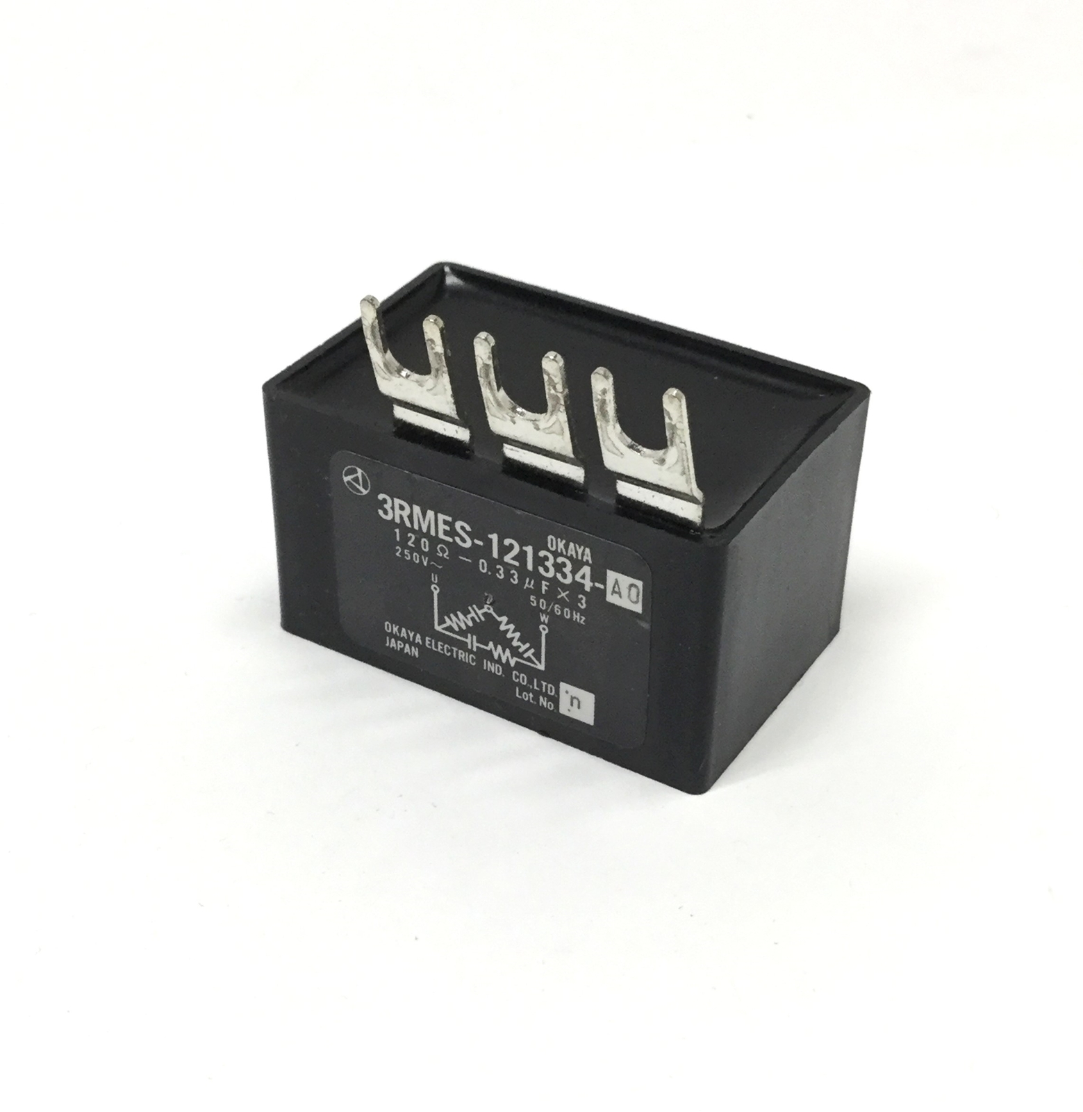 Okaya 3RMES-121334-AO 3-Phase Delta Relay Spark Quencher 120 Ohm 0.33µF 250V