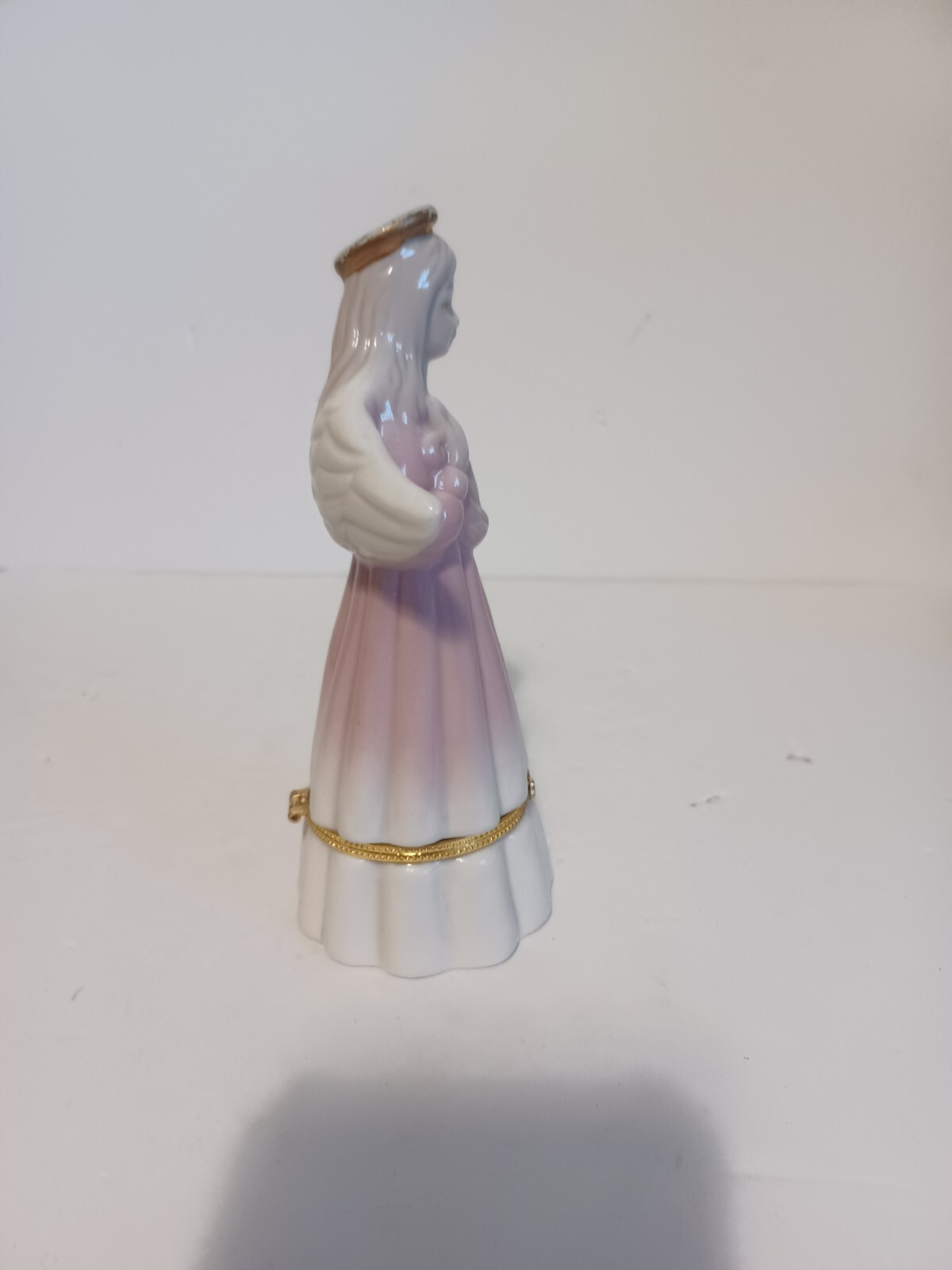 Angel w/Harp Trinket Ring Hinged Box