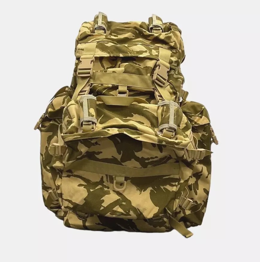 Romanian Army 90L Desert Camo rucksack w/assault pack, NOS, free U.S. shipping