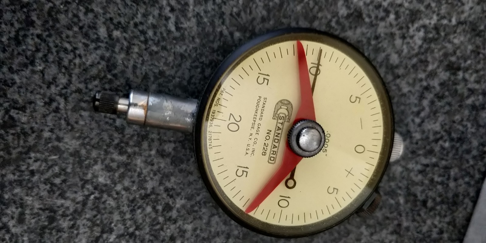 Standard Gage Dial Indicator #228 (1-T) .0005" range = .100"