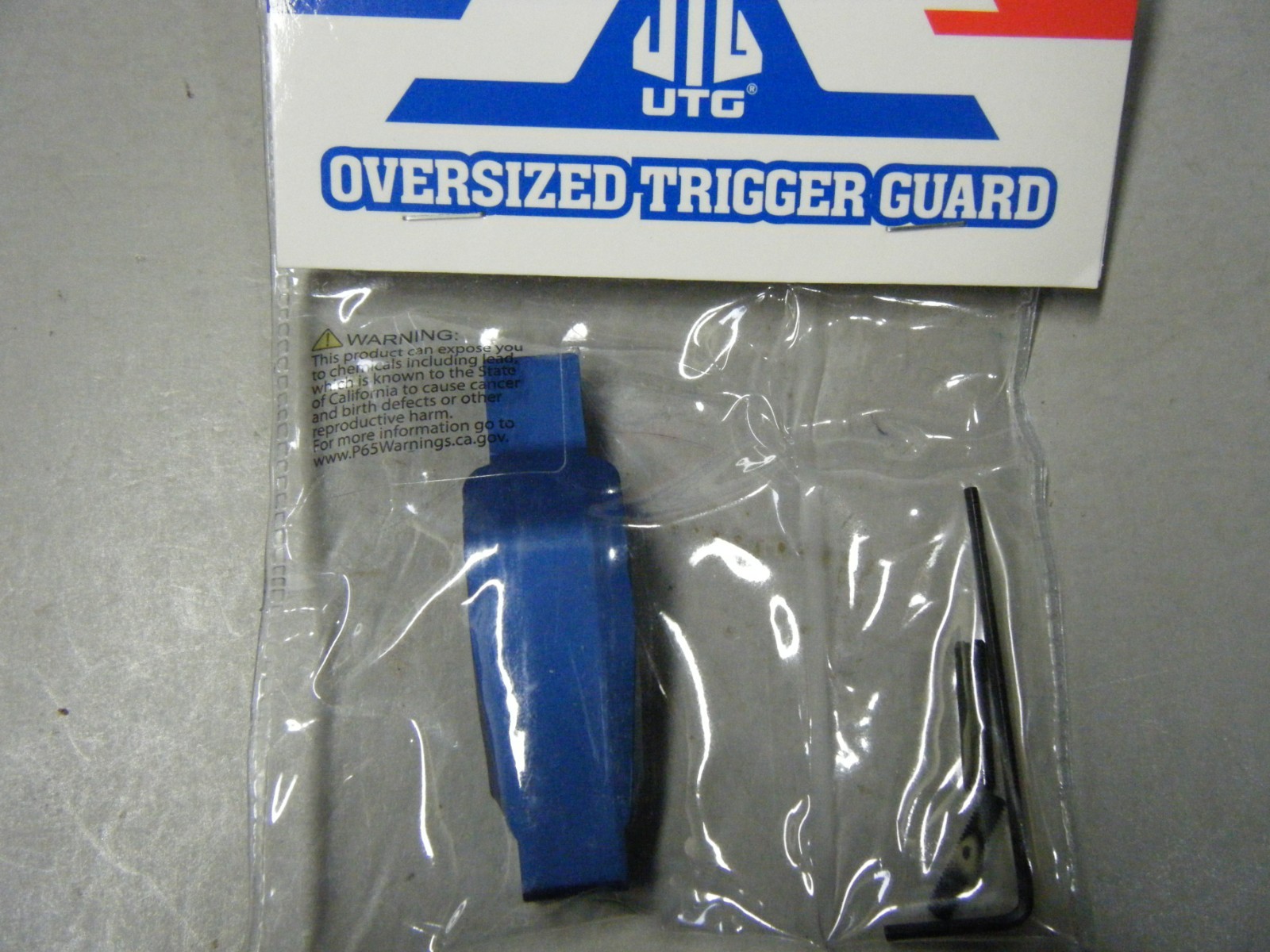UTG Oversized Trigger Guard, Blue, Rifle Parts