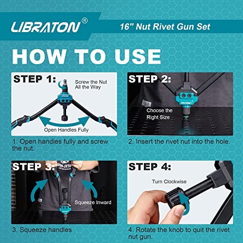 16" Rivet Nut Tool, Rivet Nut Gun, Metric & SAE, Rivnut Rivet Nut Function
