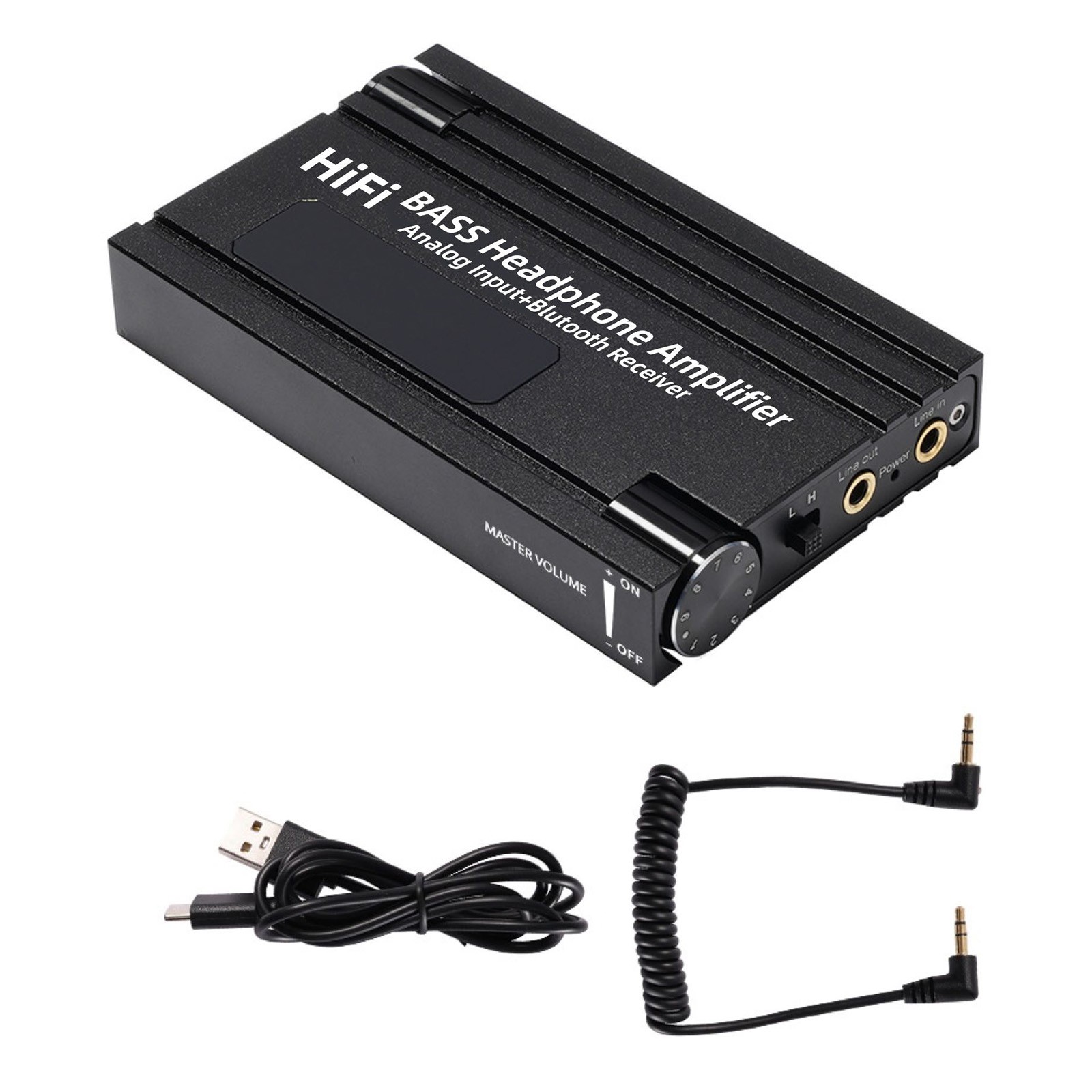 New HiFi BASS Headphone Amplifier 16-600Ω Earphone Rechargeable 3.5mm AUX