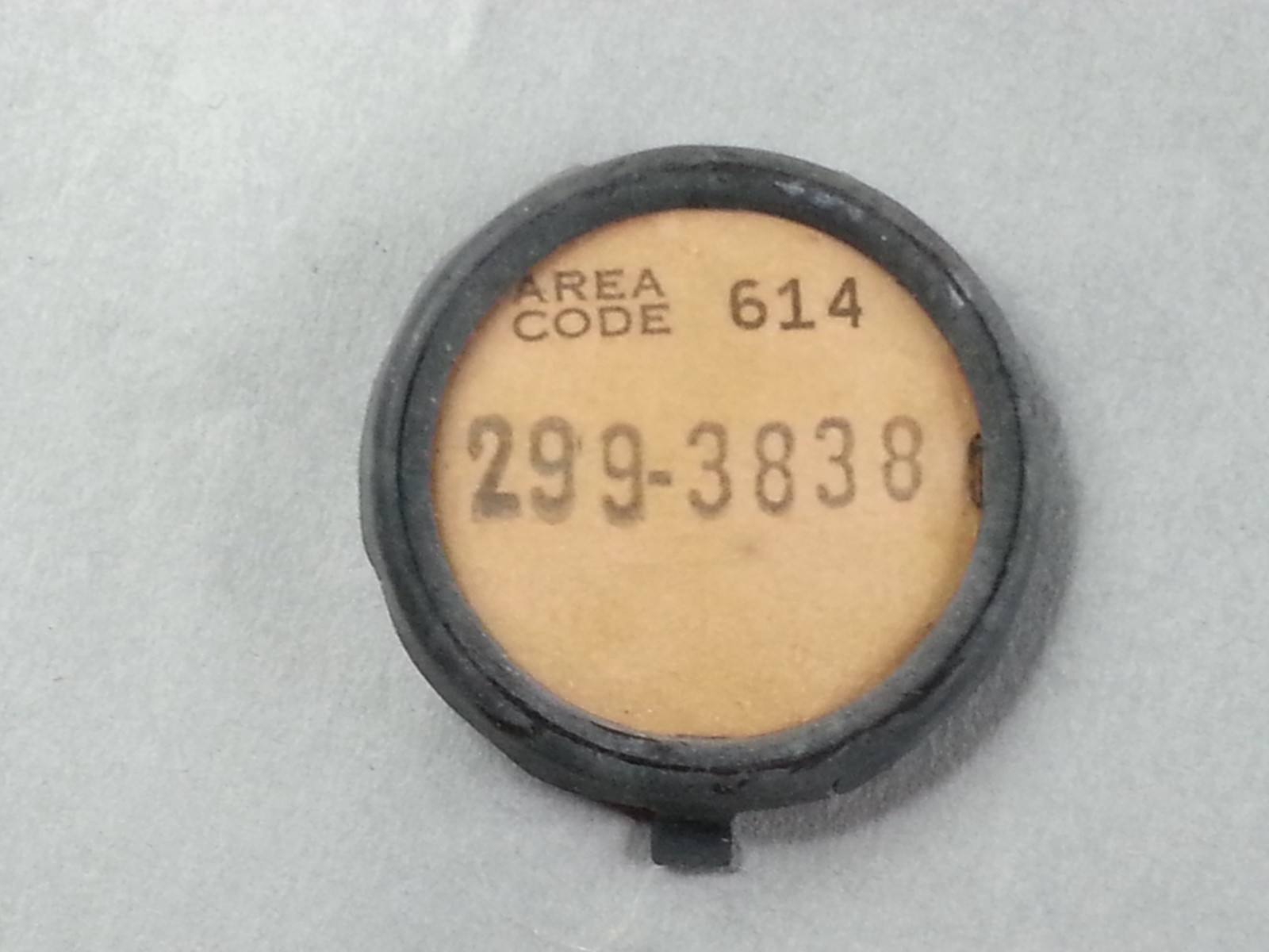 Antique Center Telephone Dial Rotary Number Cover 614-299-3838 Columbus Ohio