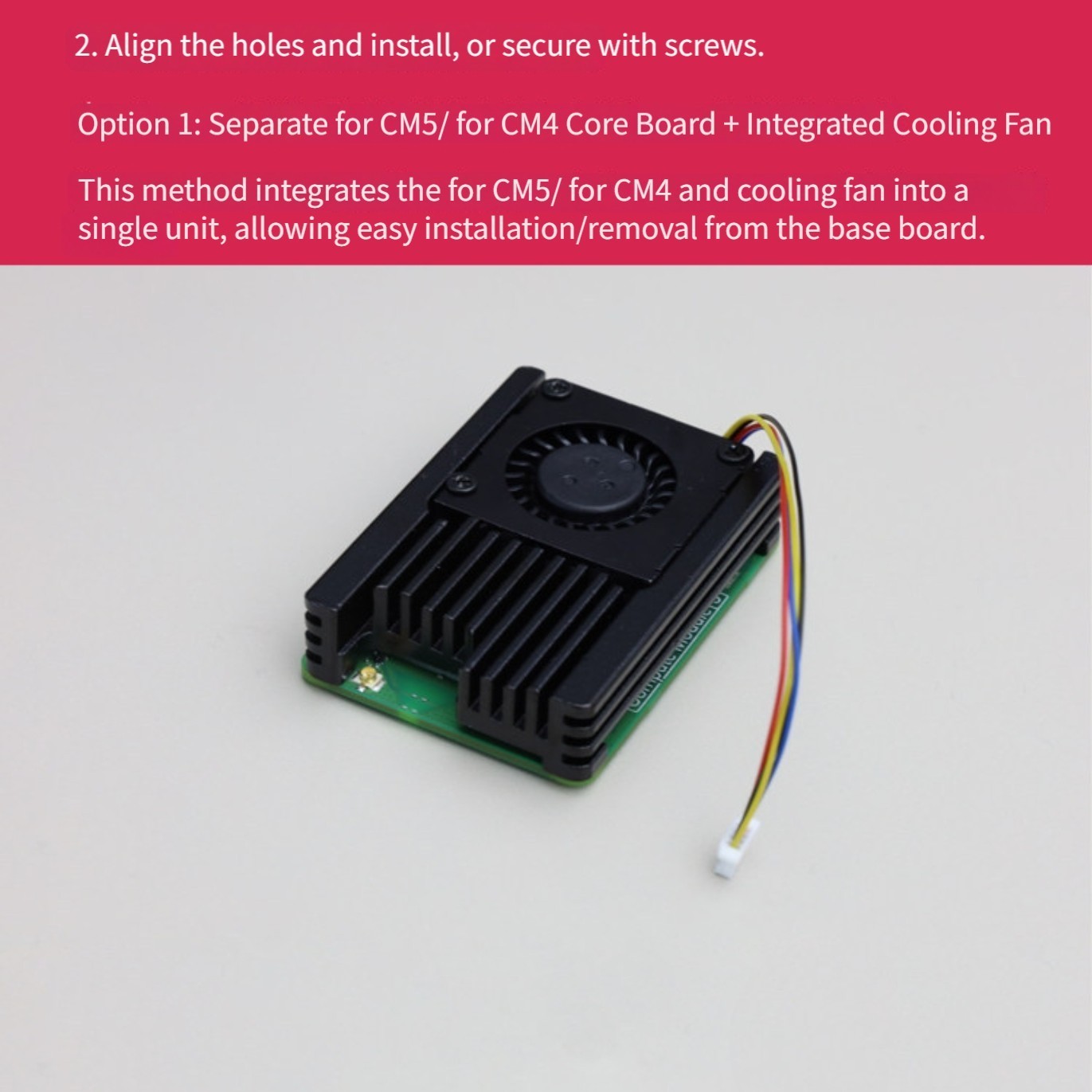 Low Noise Cooling Fan for For RASPBERRY Pi CM5 with Automatic For PWM Control