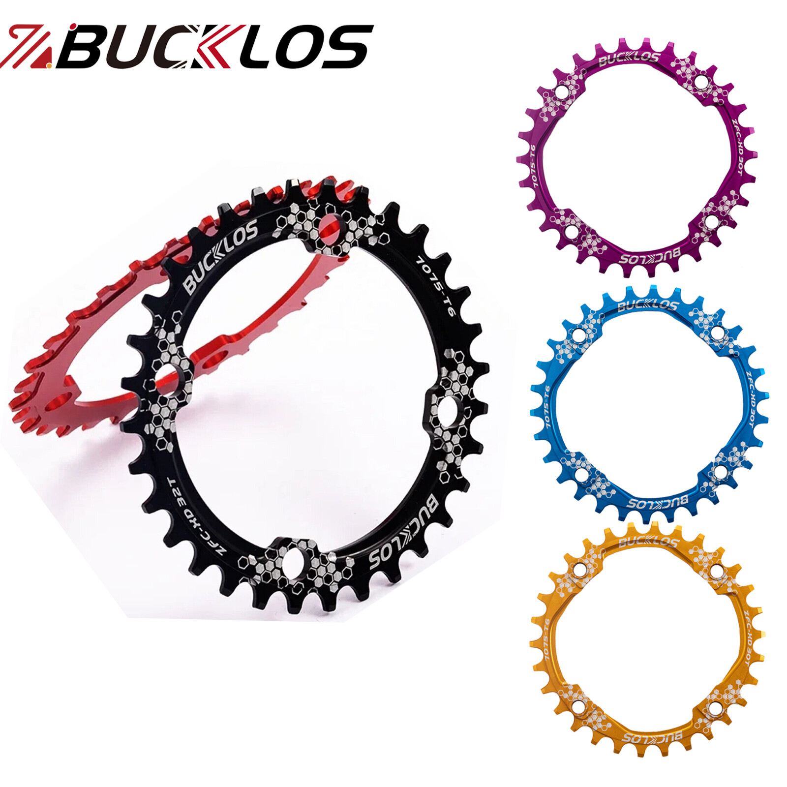 BUCKLOS 104BCD Bike Chain Ring Narrow Wide Round Oval 30-42T Mountain Chainrings