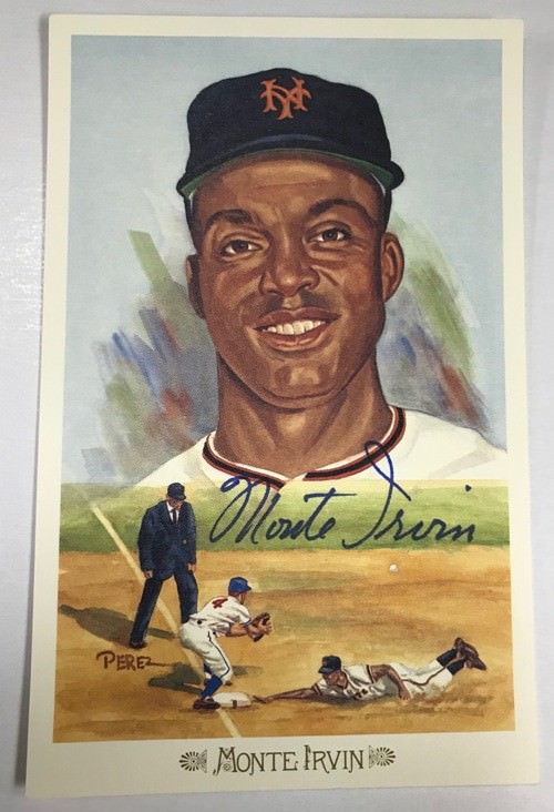 MONTE IRVIN AUTOGRAPHED GIANTS LIMITED EDITION  PEREZ STEELE CELEBRATION CARD