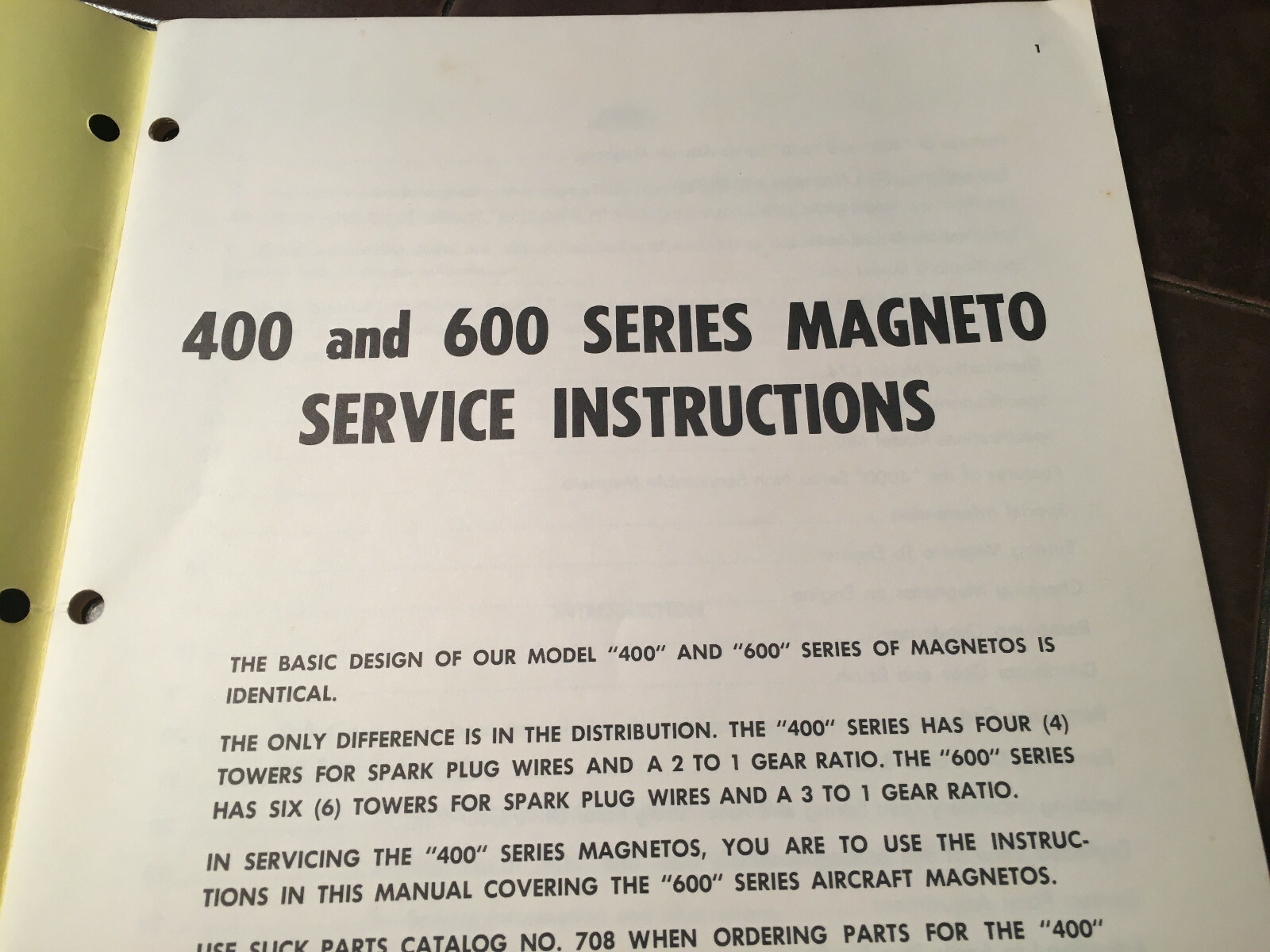 Slick 400 & 600 Series Magnetos Service Manual