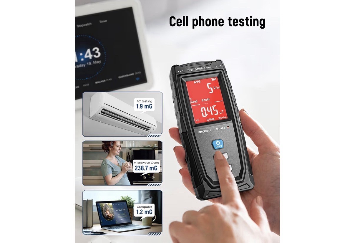 ERICKHILL EMF Meter, Detects Electric and Magnetic Fields, Handheld Digital EMF
