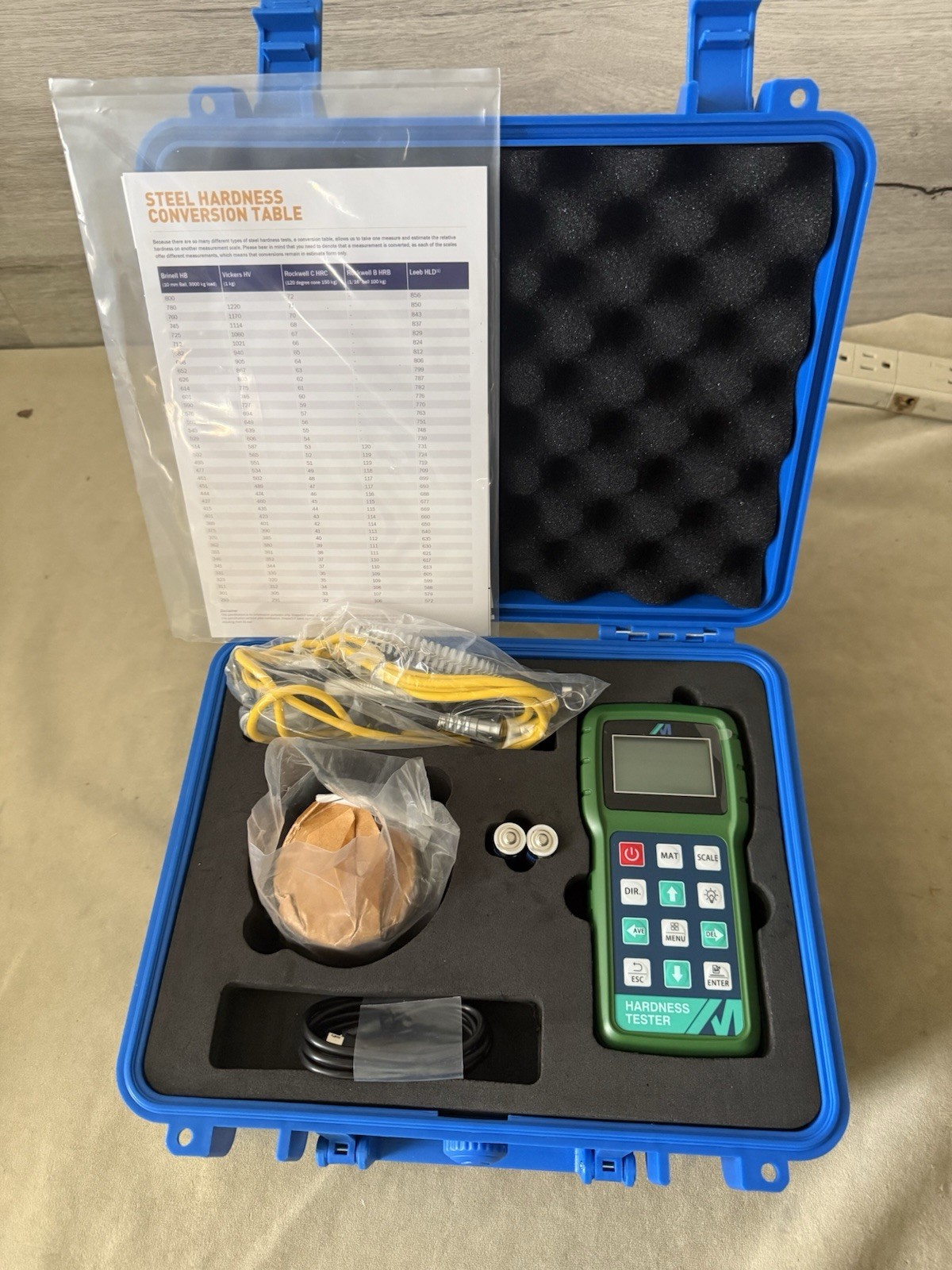 Mxmoonfree Metal Hardness Tester Kit, Digital Leeb Testing For Calibration, Case