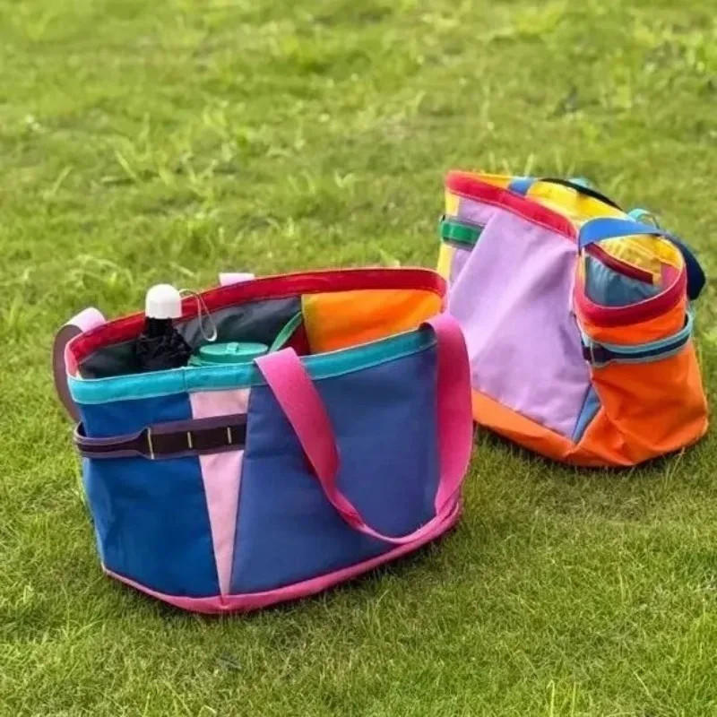 Color Big Tote 30L Shoulder Portable  Dopamine Tote Bag Lazy Wind