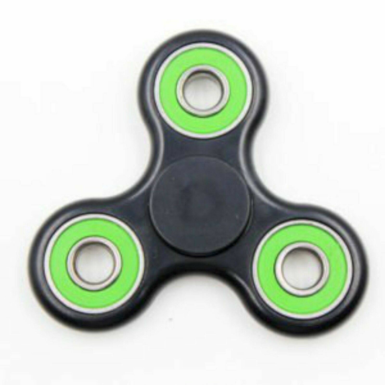 NEW Fidgetly 5025 Fidget Spinner Toy BLACK / GREEN Stress Reducer Increase Focus