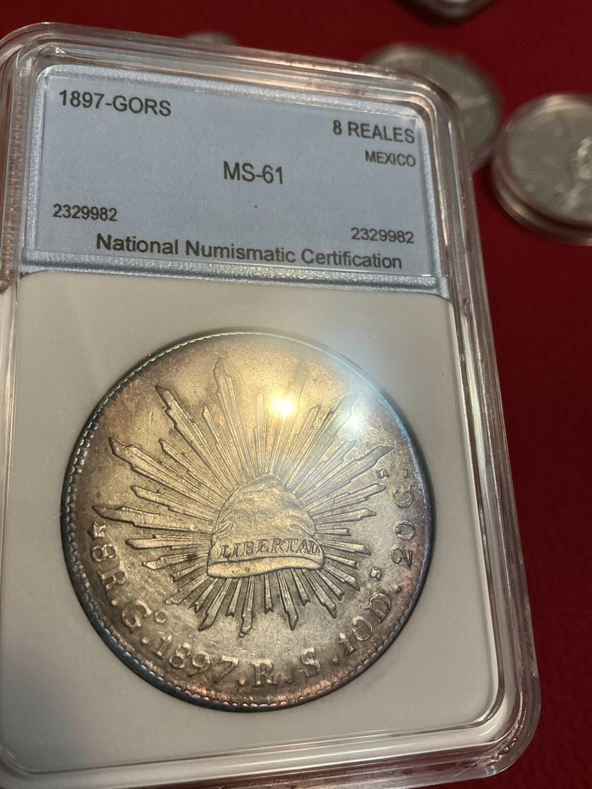 Mexico Silver 1897  8 Reales  Rim Toning🌈