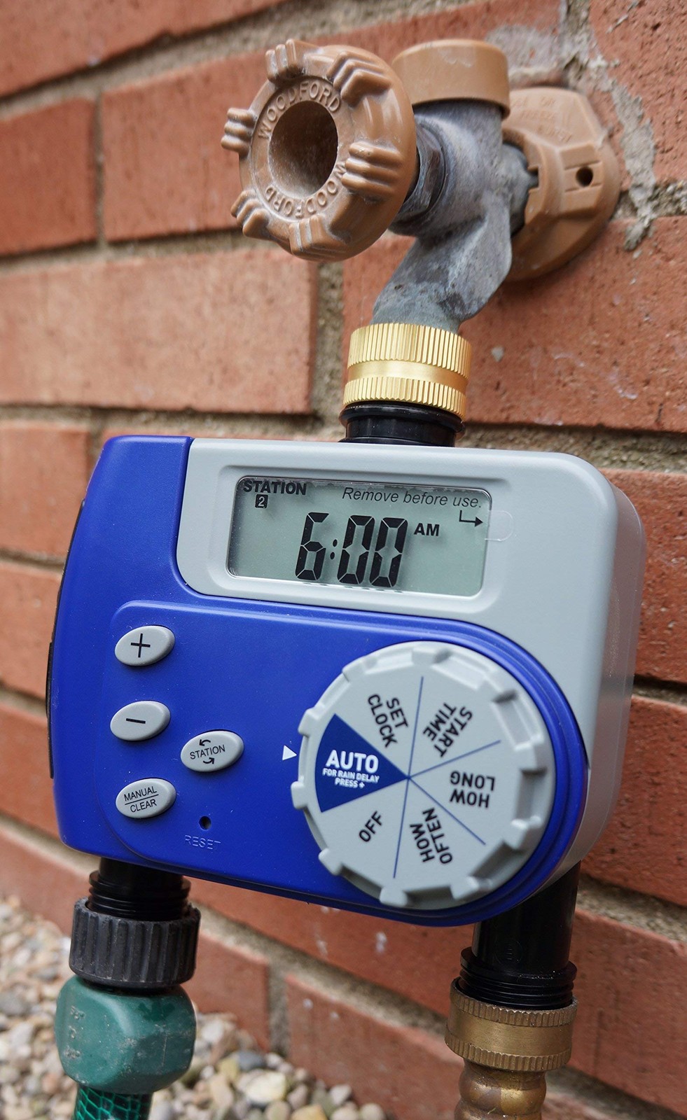 Orbit 62061Z 1-Outlet Programmable Digital Hose Watering Timer Brass 2 Outlet