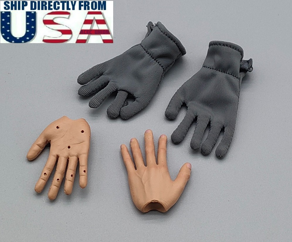 1/6 Super Flexible Hands Gloves Set 12" PHICEN WORLDBOX Hot Toys Male Figure