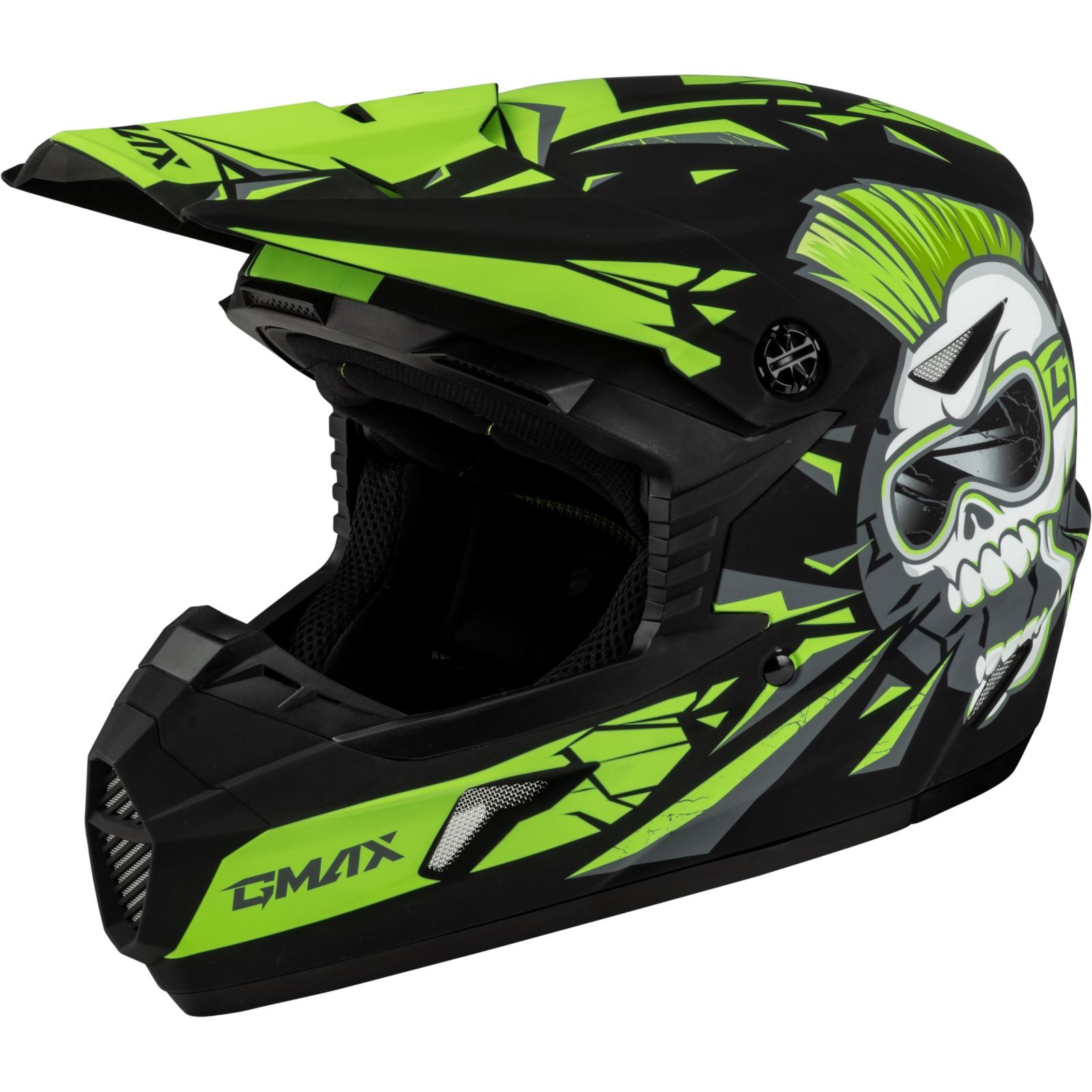 GMax Youth MX-46Y Unstable Helmet - Matte Black/Green - Large D3465222