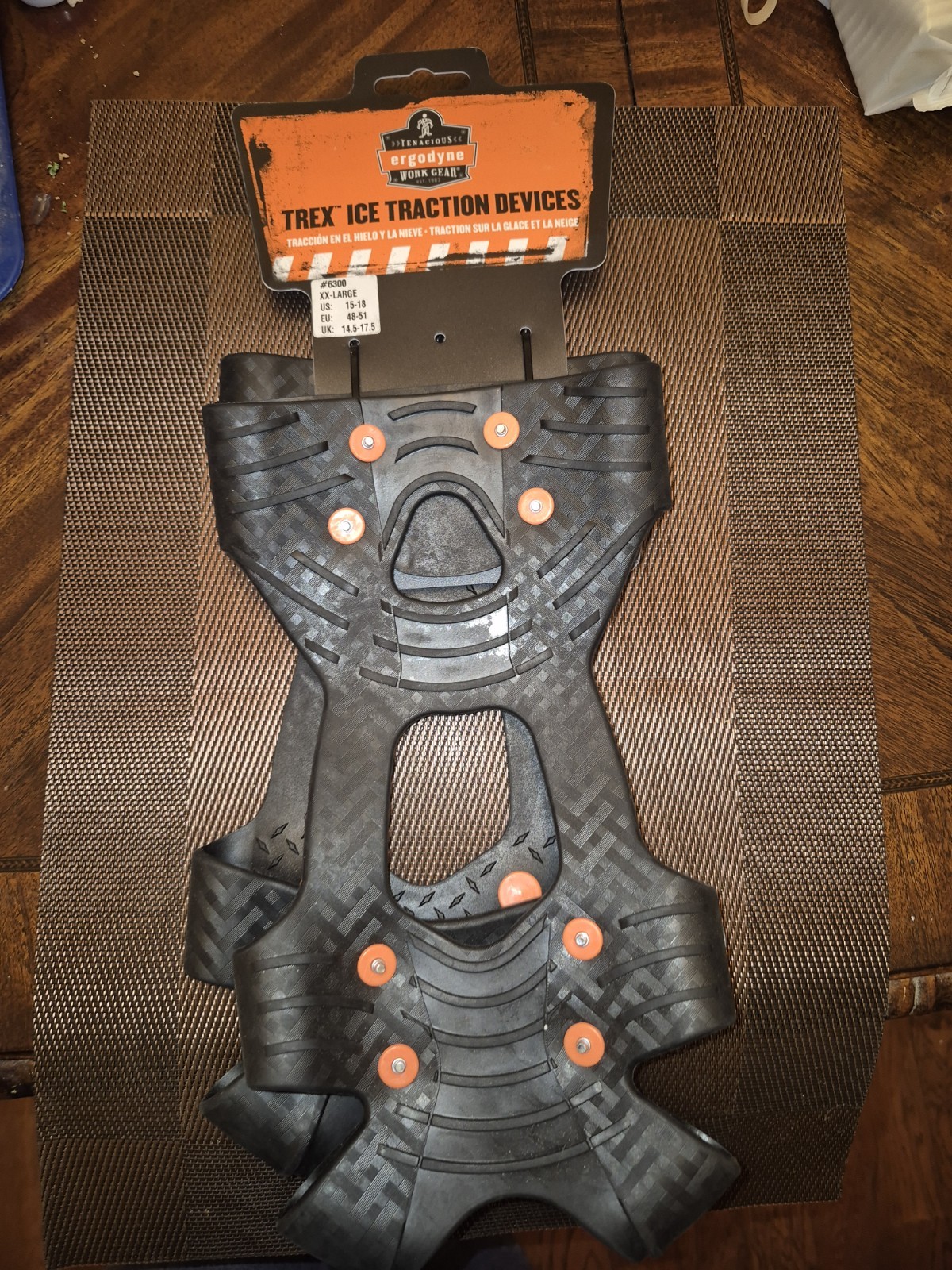 ERGODYNE #6300 TREX ICE & SNOW TRACTION GRIPS LARGE SIZE XXL BLACK NEW