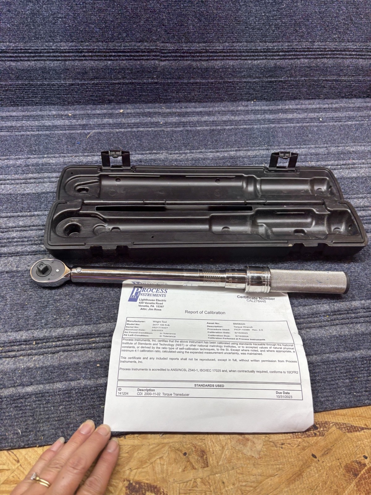 Wright Tool 3477 3/8" Drive Click Torque Wrench w Ratchet Handle with Case (B3)
