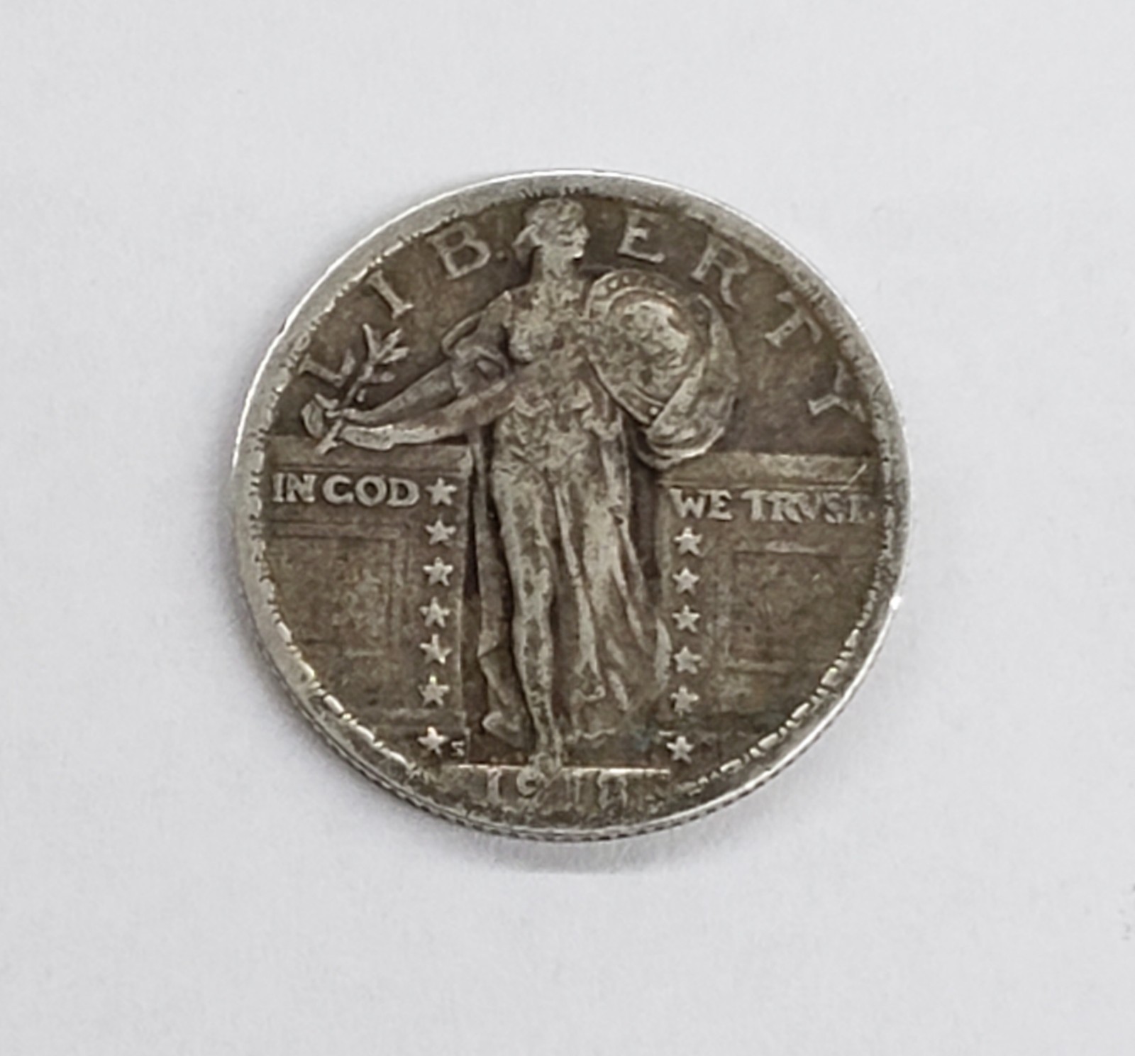 1918-S Standing Liberty Quarter - 25c - Circulated - Uncertified - Free Shipping