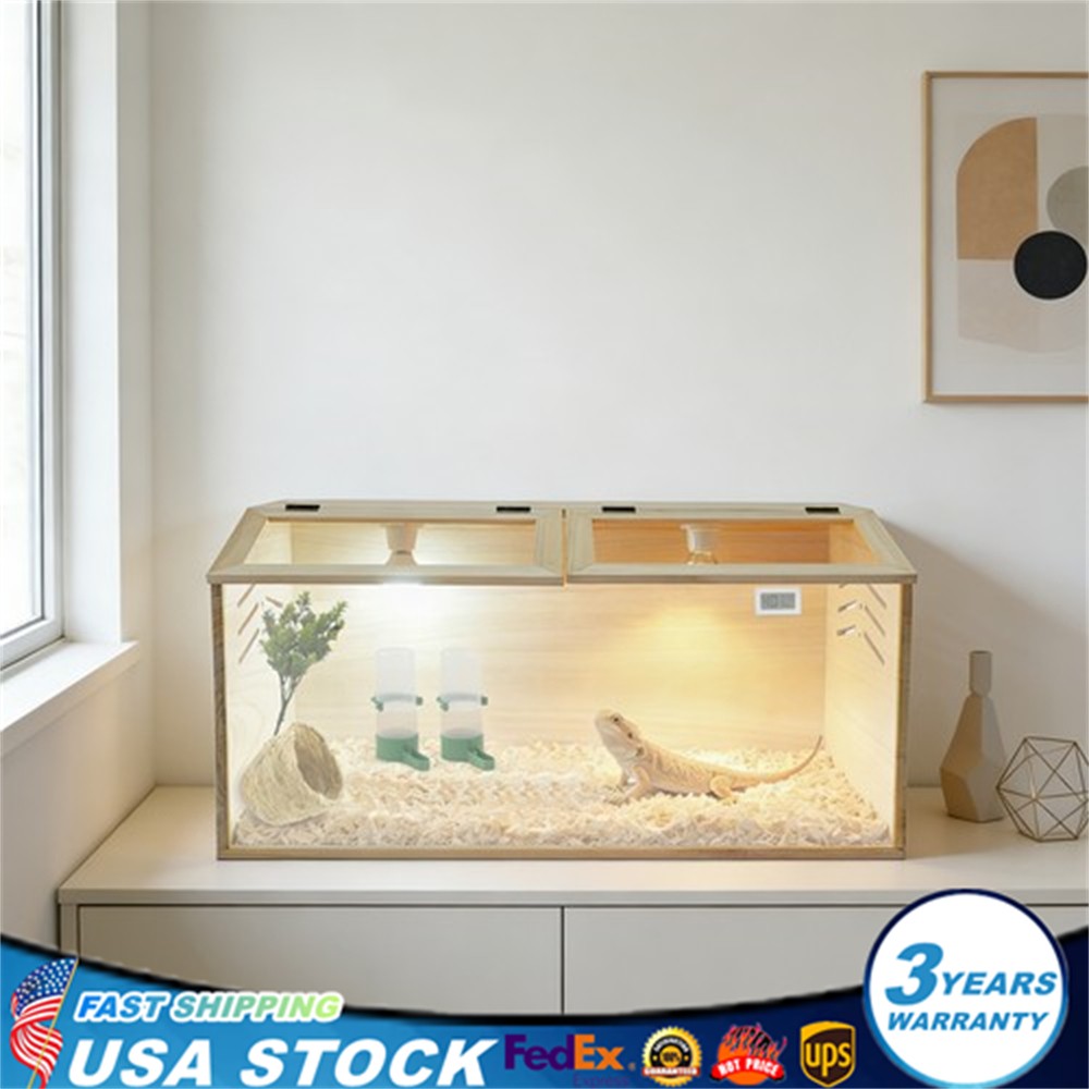 Wood Brooder Box Complete Chick Incubator Nest w/Heat Lamp Thermometer Reptile