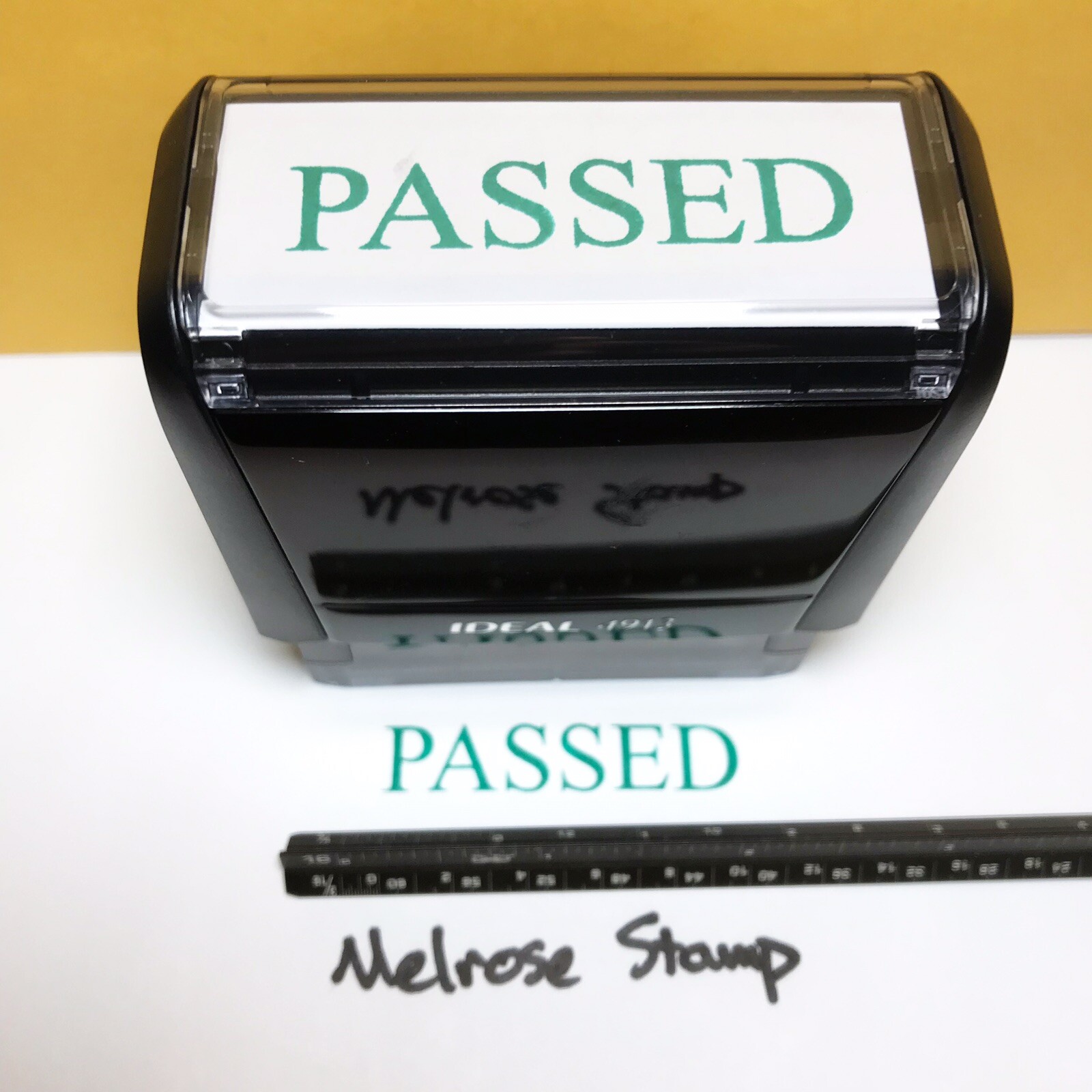 Passed Rubber Stamp Green Ink Self Inking Ideal 4913