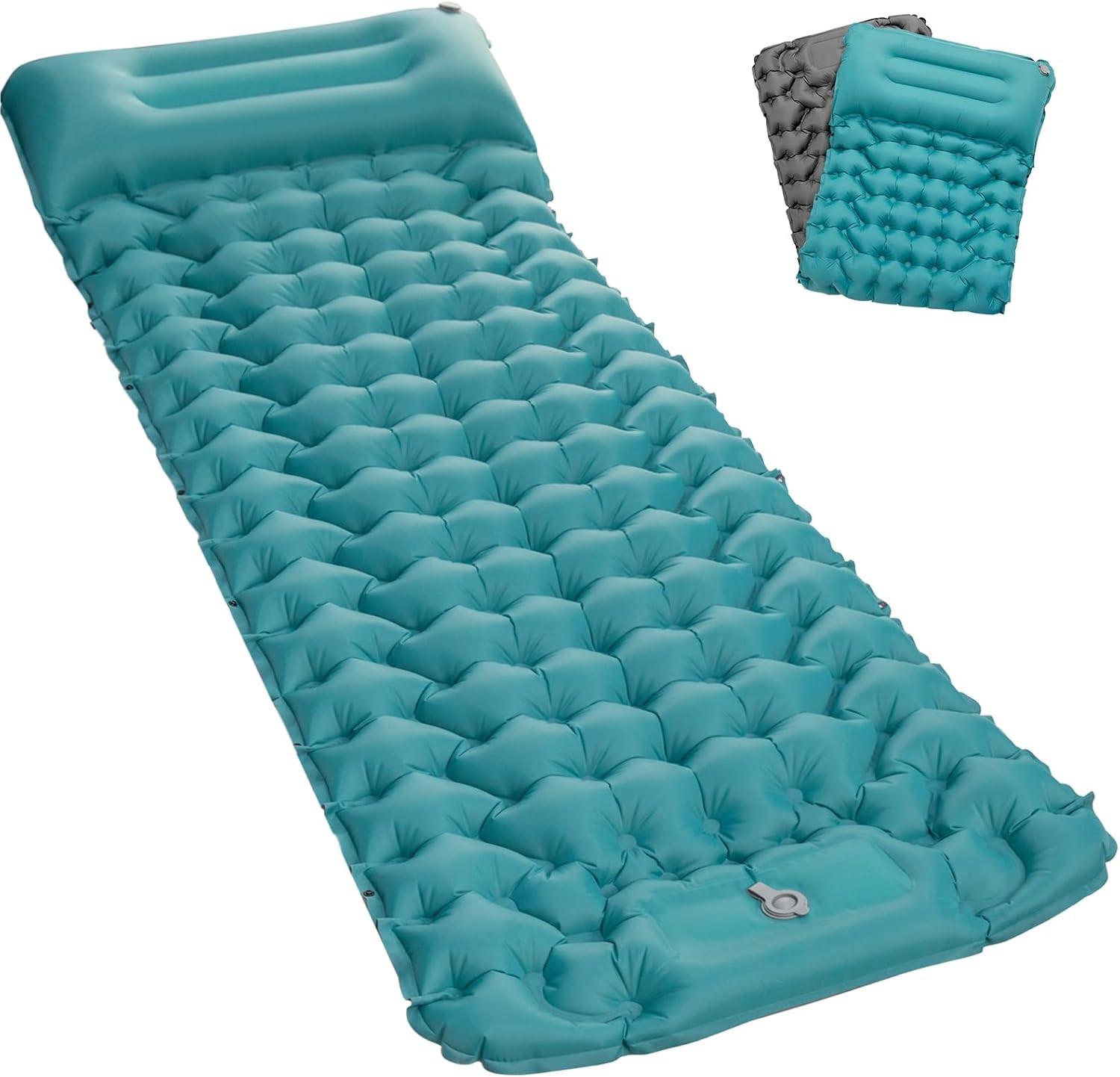 Inflating Sleeping Pad Mattress for Camping: Inflatable Camping Bed with Built-I