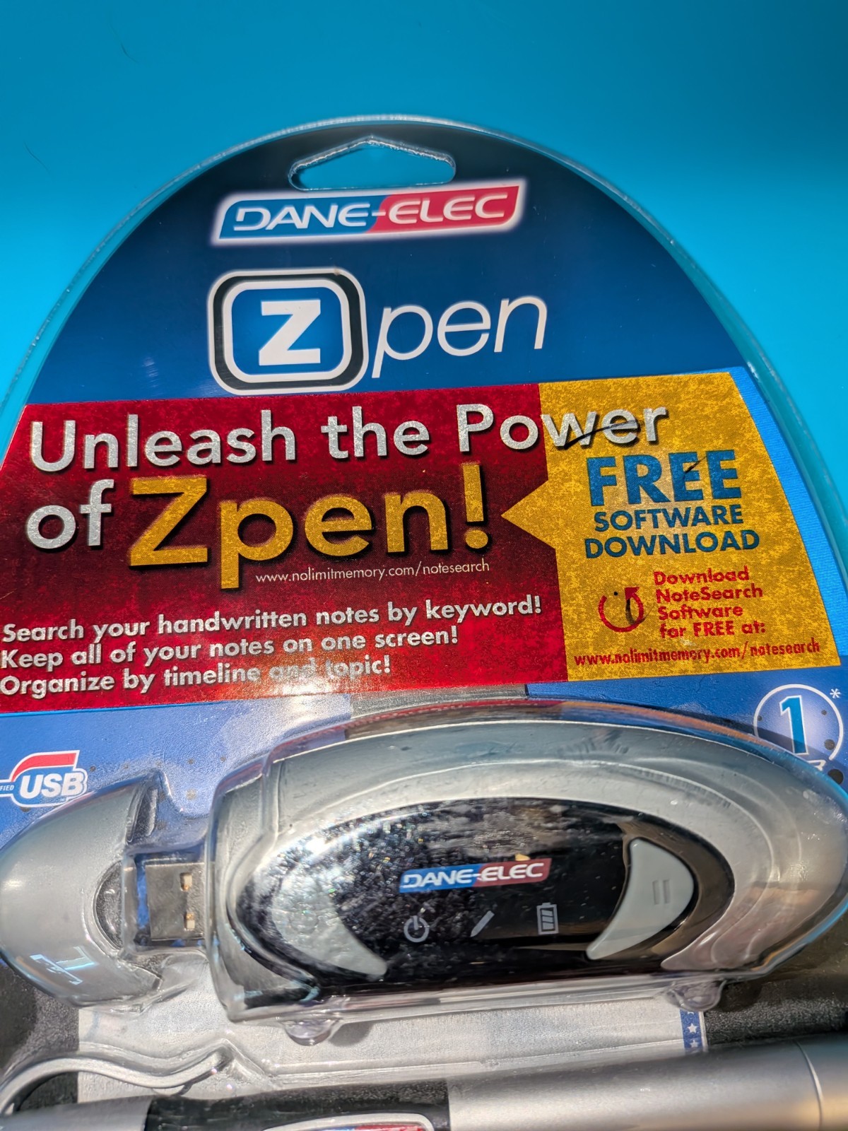2008 DANE-ELEC Z PEN Digital Pen Receiver & USB Cable Write Upload Find & Edit