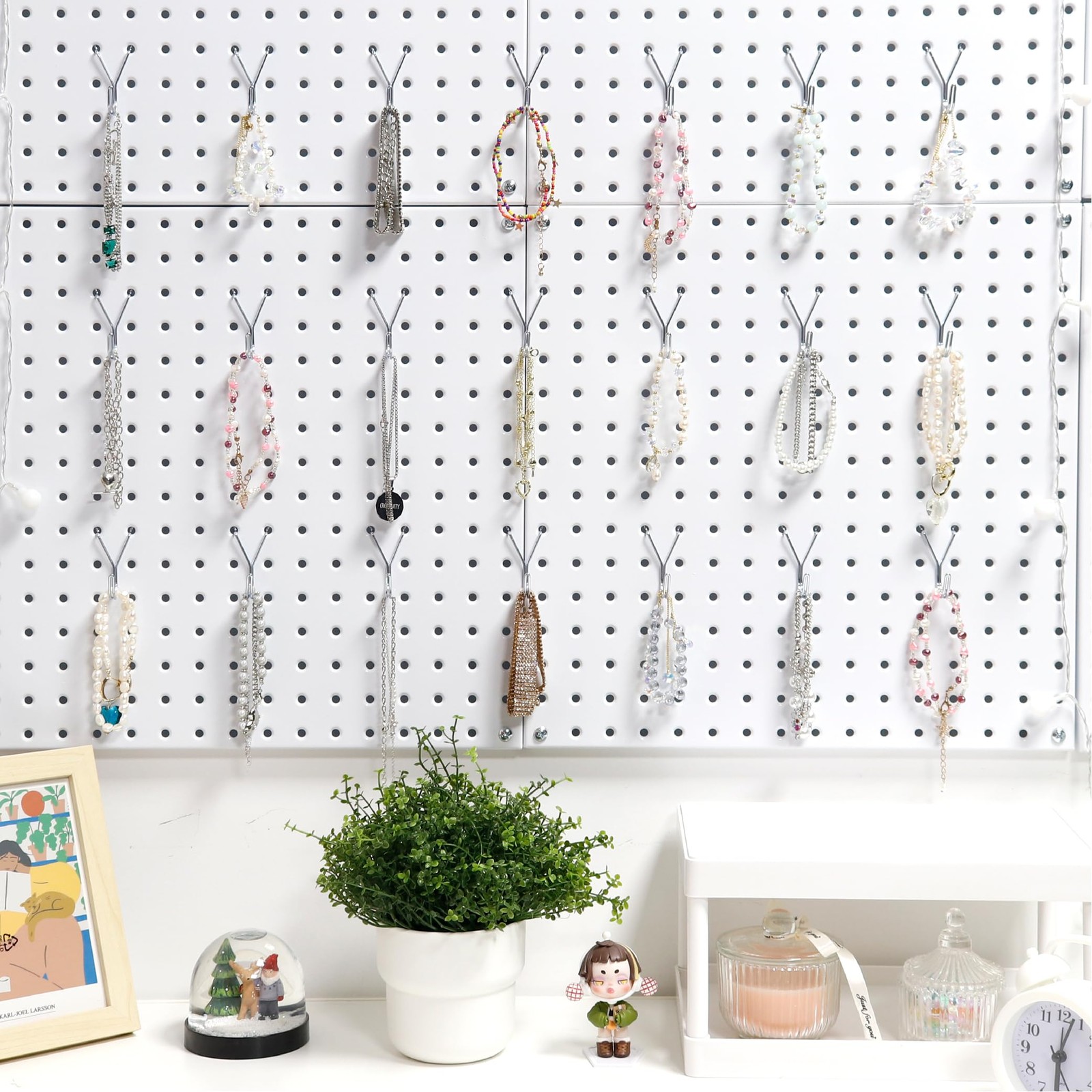 Pegboard Hooks, J-Hook, 1 Inch Silver Pegs 40 Pack, Ideal Display Hooks for Hang