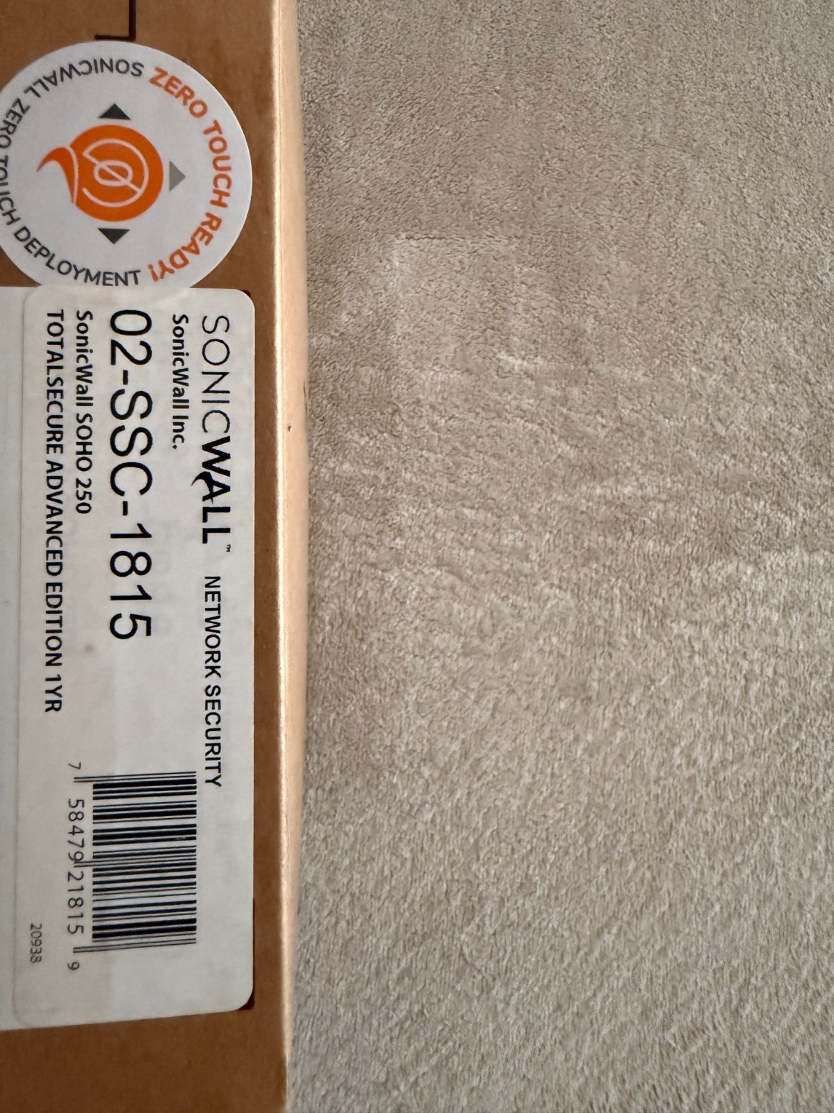 Sonic Wall SOHO 250 / 02-SSC-1815 Plus Unregistered