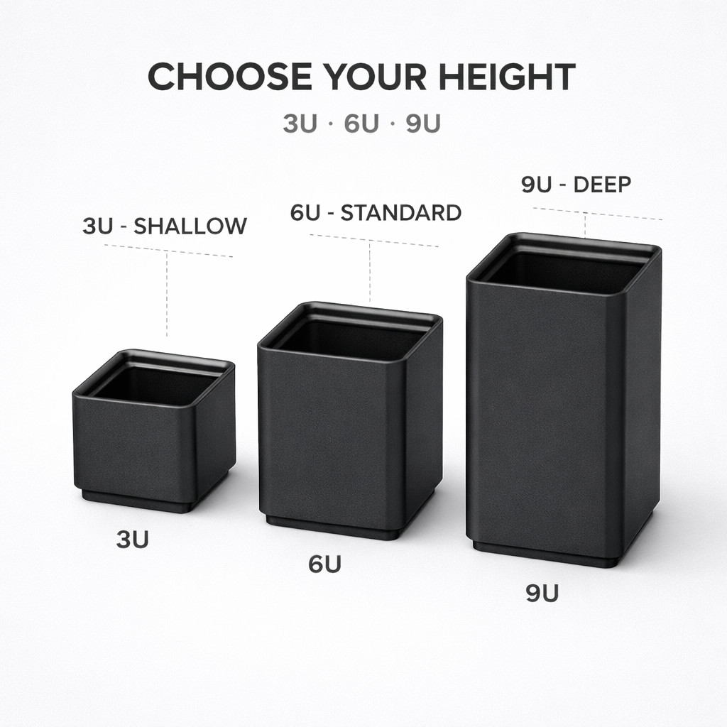 Gridfinity 1×1 Bin Modular Drawer Storage | 3U 6U 9U | Fits Standard Base Plates
