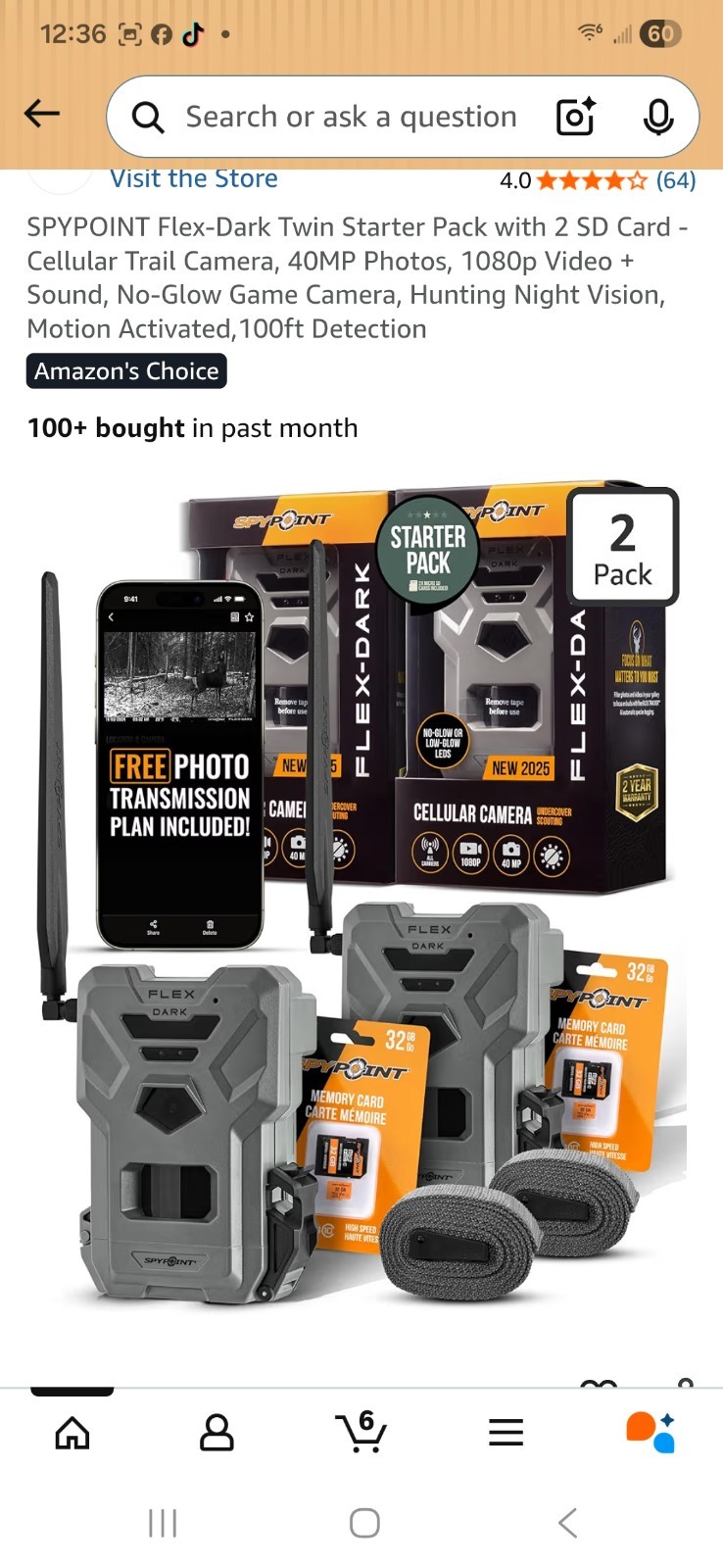 SPYPOINT Flex-Dark Twin Starter Pack New Opened