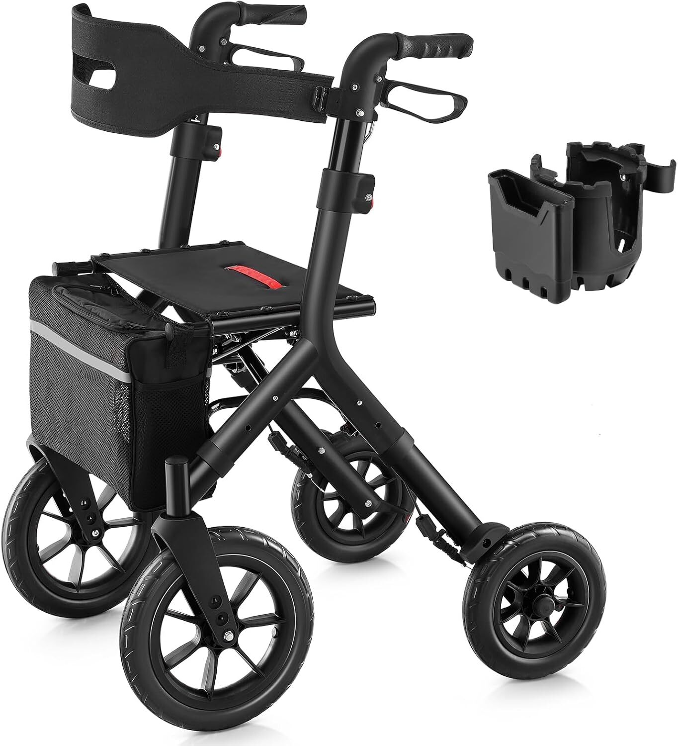 Rollator Walker for Seniors, Lightweight Foldable All Terrain Rolling Walker