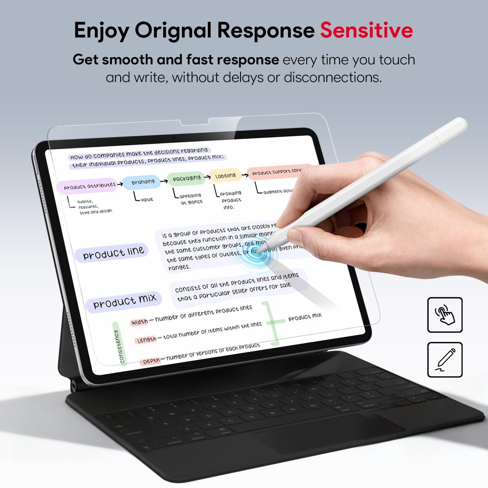 Screen Protector for iPad 11/10.9 - 2 Pack, 9H Hardness, HD Clear, Zero-Lag
