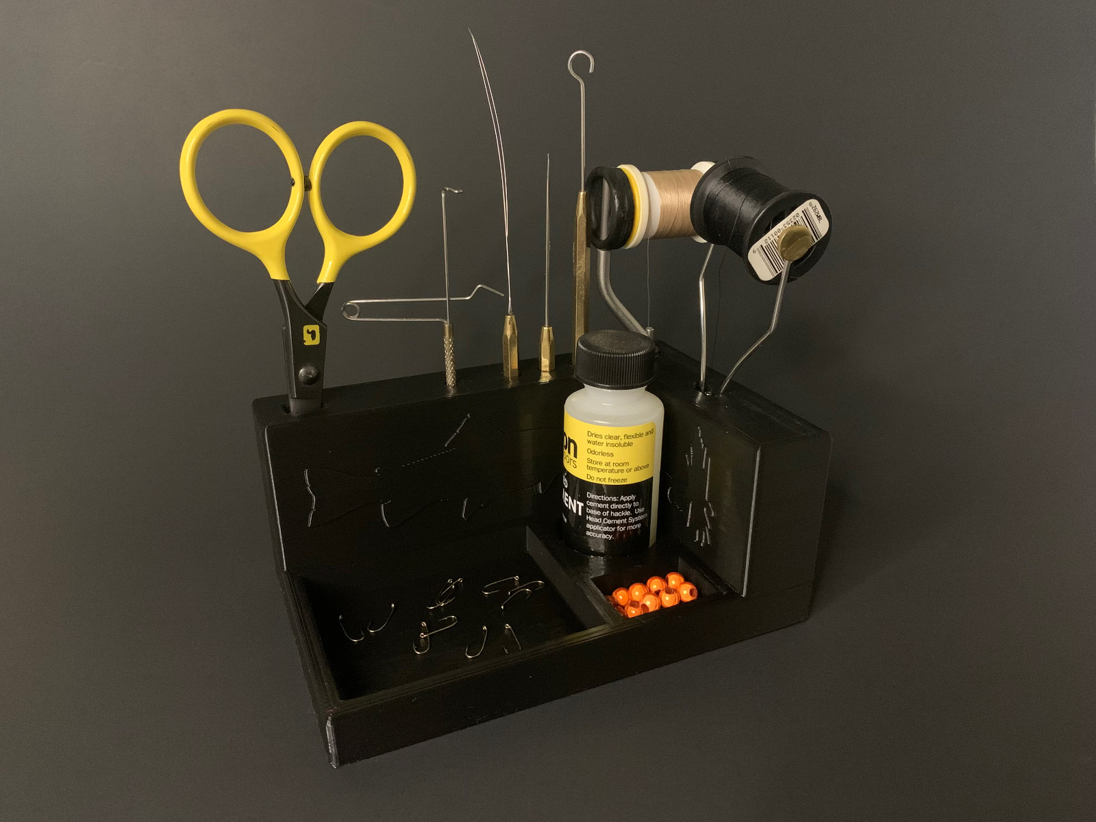 Fly Tying Work Station, Tool Organizer, Fly Tying, Fly Fishing, 3D Printed