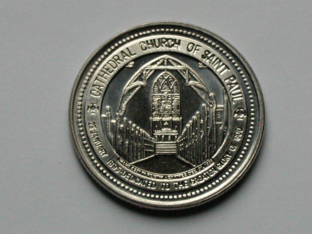 Regina SK CANADA 1995 $2 DOLLAR Trade Token with Cathedral Church of St Paul