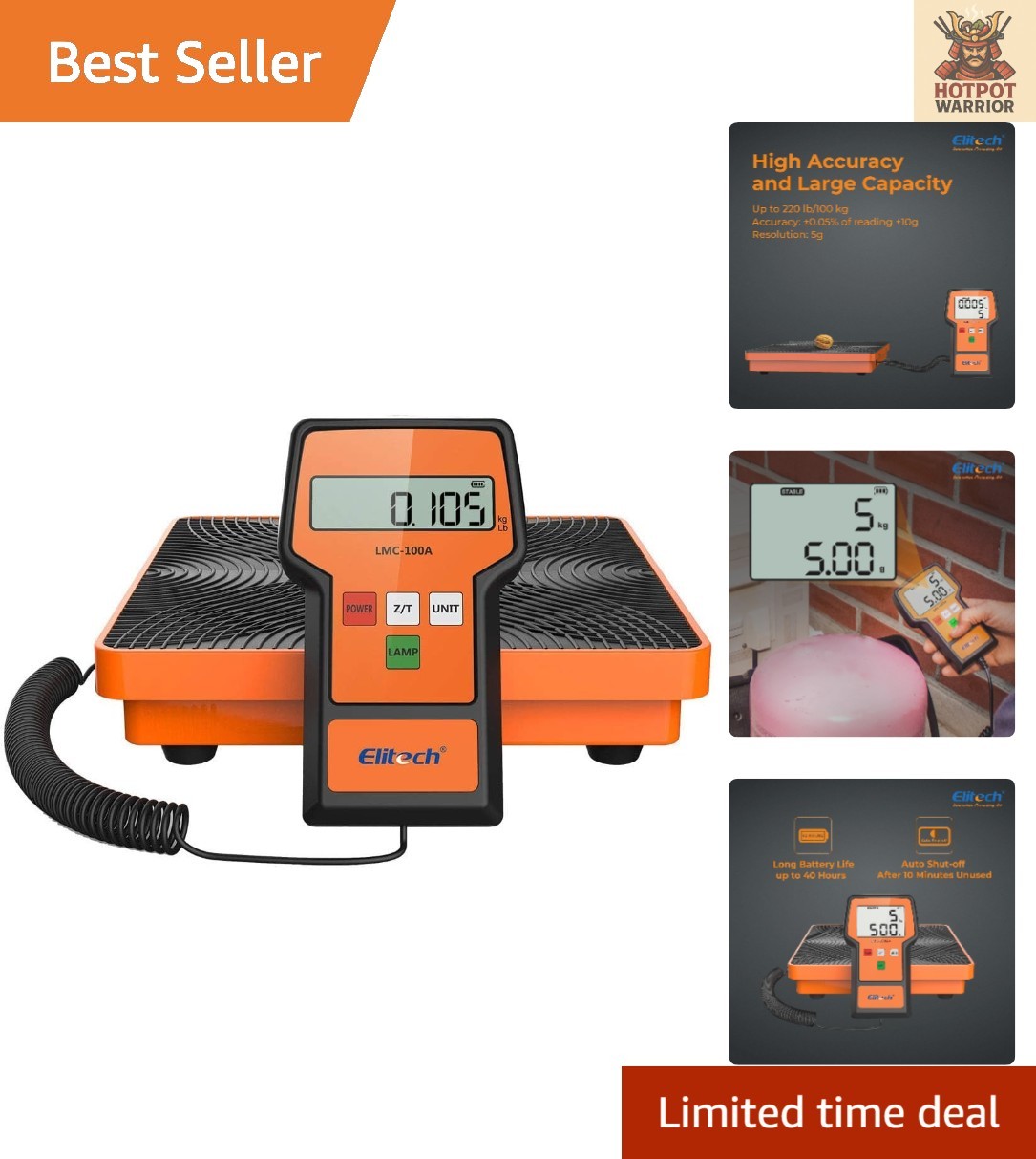 Portable 220Lbs Freon Charging Scale with Extra Large Display & Expert Support