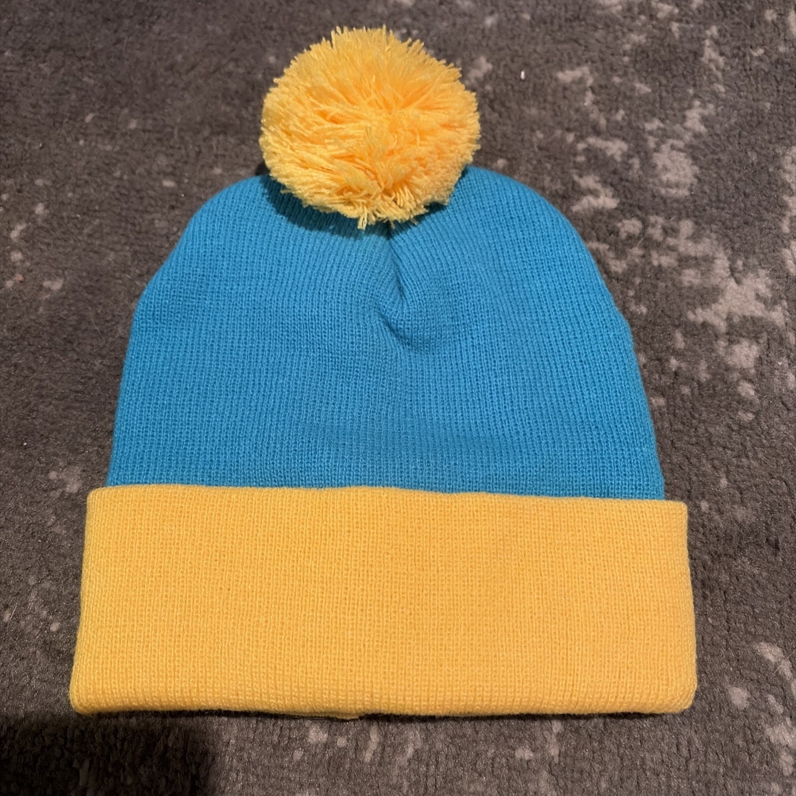 Eric Cartman South Park Beanie Cosplay Fandom Hat Turquoise Yellow Costume Pom