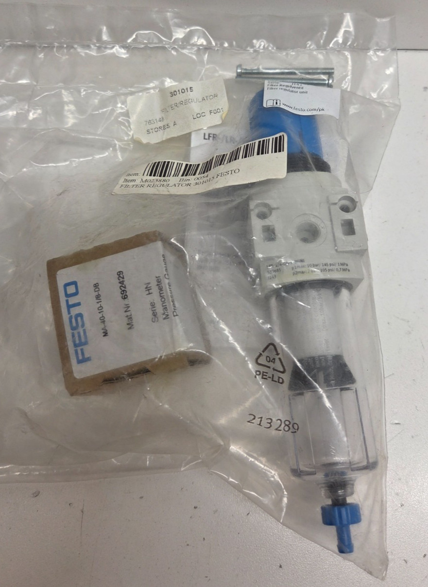 NEW IN BAG! FESTO 1/4" FILTER REGULATOR 539685 LFR-1/4-DB-7-MINI
