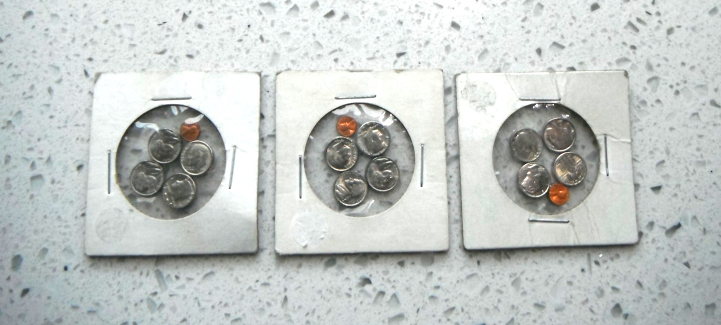 US Miniature Inflation Coin Sets Tiny Metal Collectibles Lot of (3) Uncirculated