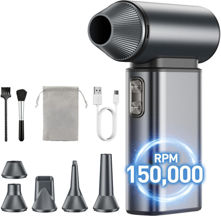 Soplador Aire Eléctrico 150000RPM Inalámbrico 6 Velocidades Recargable USB-C