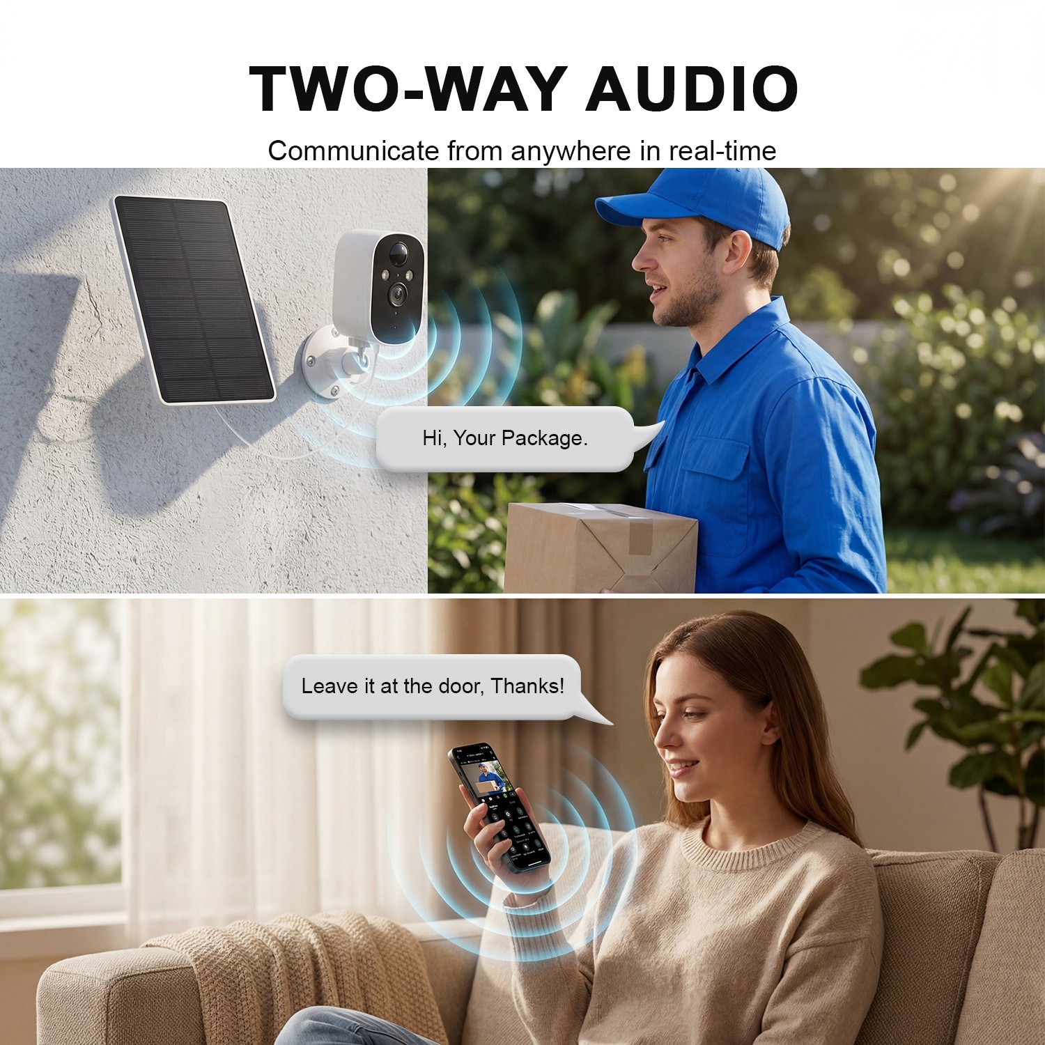 WiFi Solar Security Camera Outdoor Wireless Solar Solar Battery Powered Audio