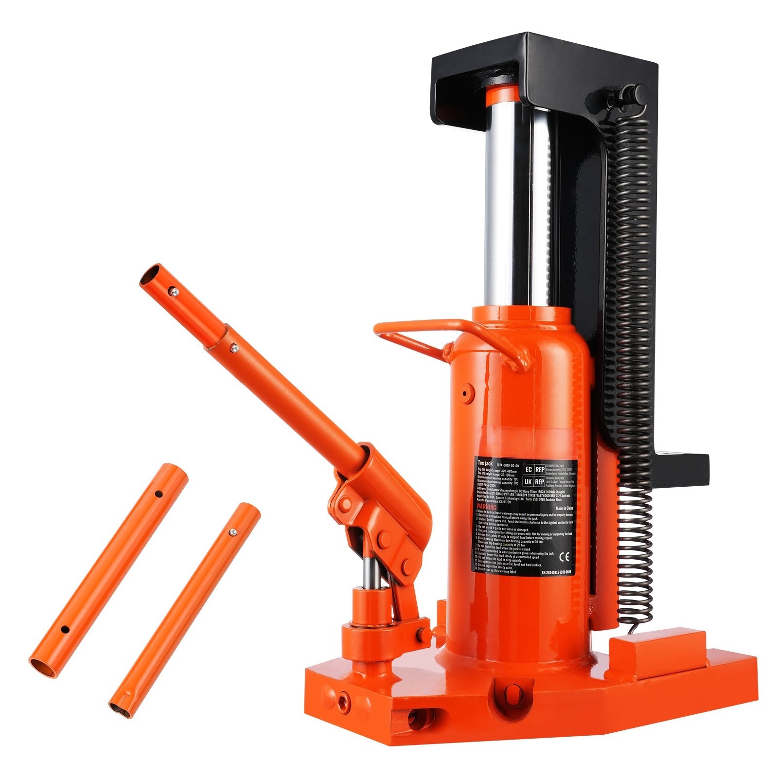 Hydraulic Machine Toe Jack Lift Lifting Capacity 5 Ton Toe 10 Ton Top Capacity