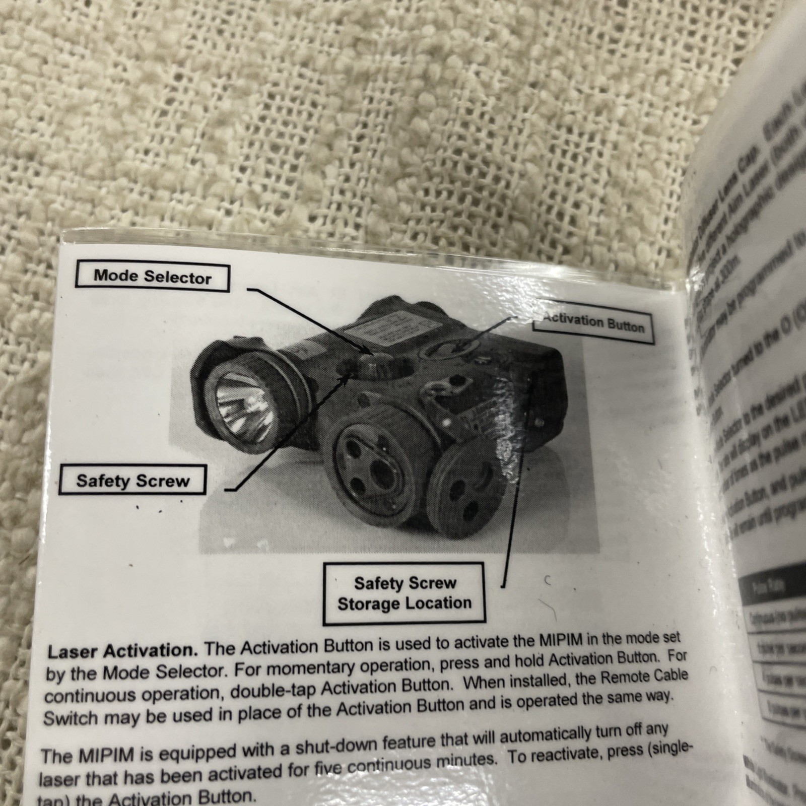 Mini Integrated Pointer Illuminator Module (MIPIM) AN/PEQ-16A Manual & Case ONLY